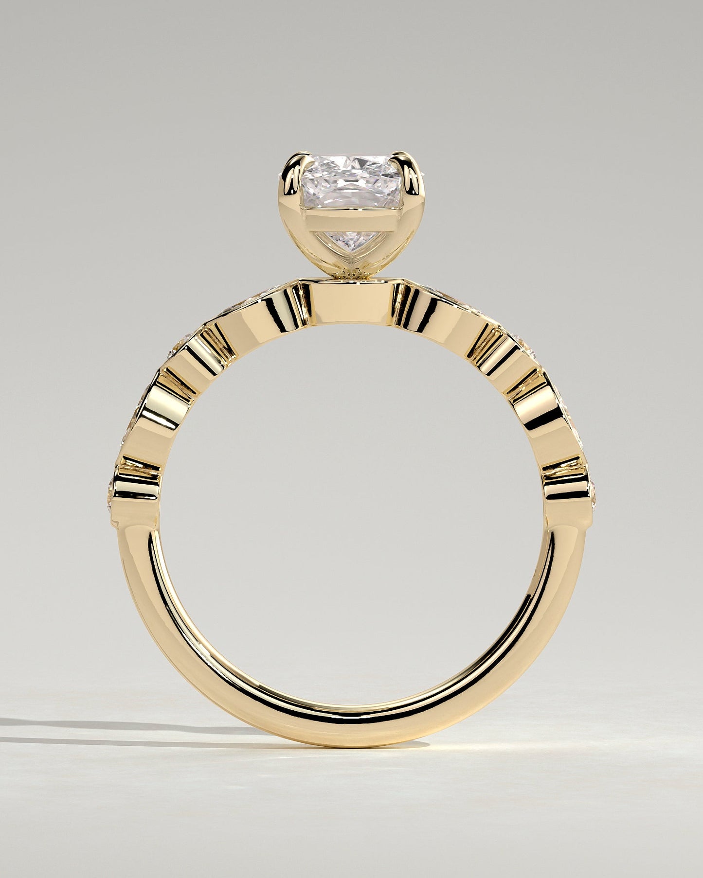 Round Halo, Pave & Split Shank Engagement Ring – 1.93 CT Lab Grown Diamond