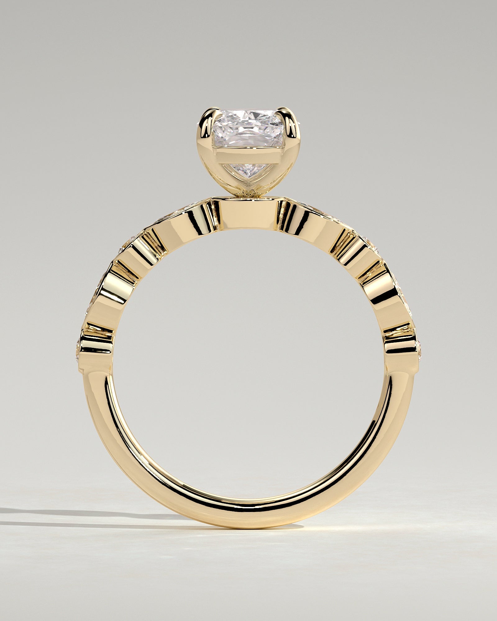 Round Halo, Pave & Split Shank Engagement Ring – 1.93 CT Lab Grown Diamond