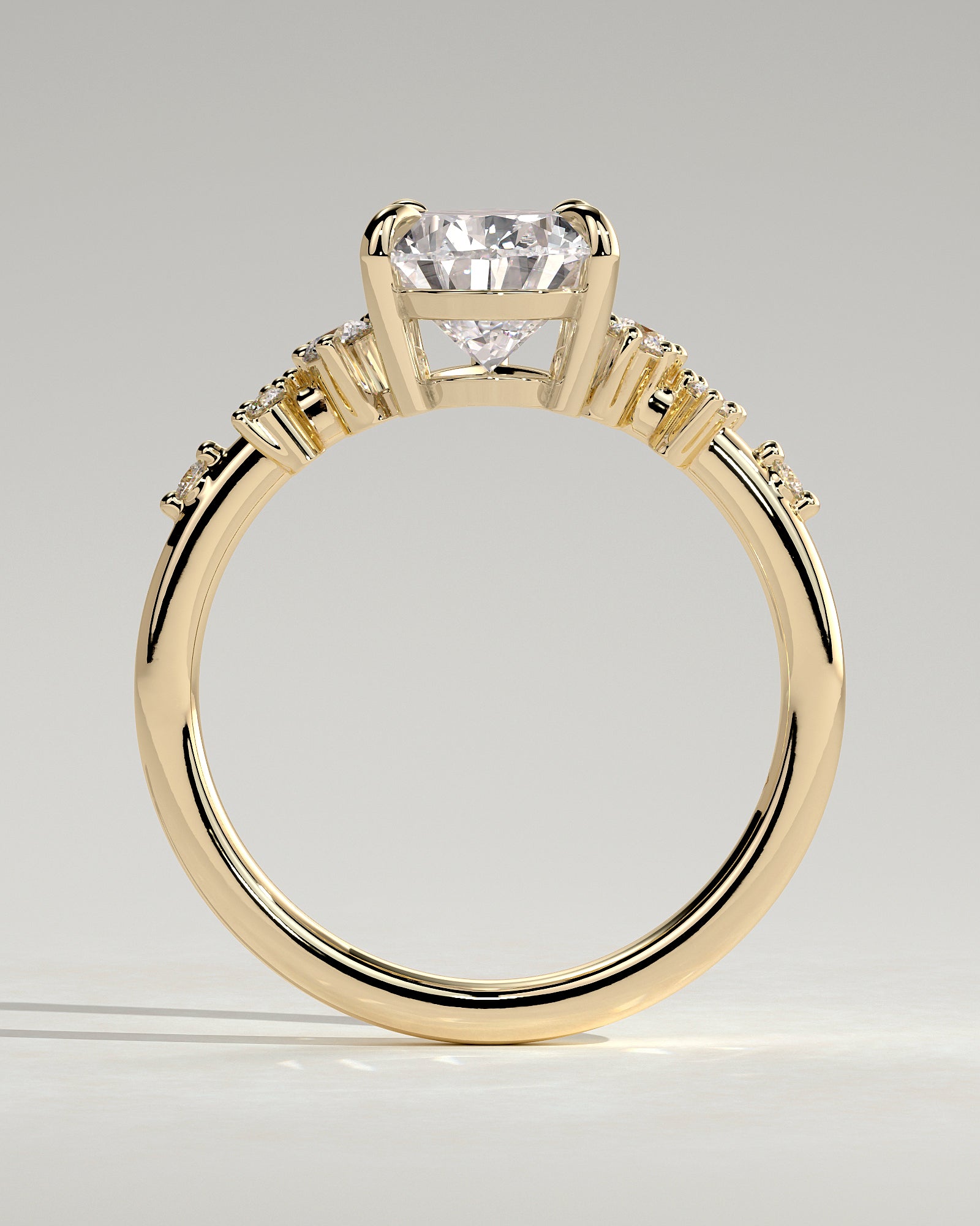 Round Halo, Pave & Split Shank Engagement Ring – 1.93 CT Lab Grown Diamond