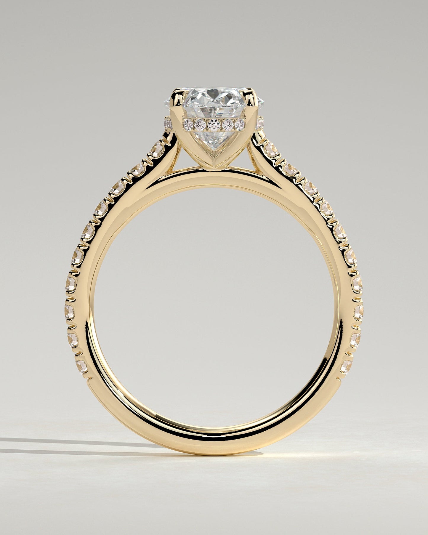 Round Halo, Pave & Split Shank Engagement Ring – 1.93 CT Lab Grown Diamond