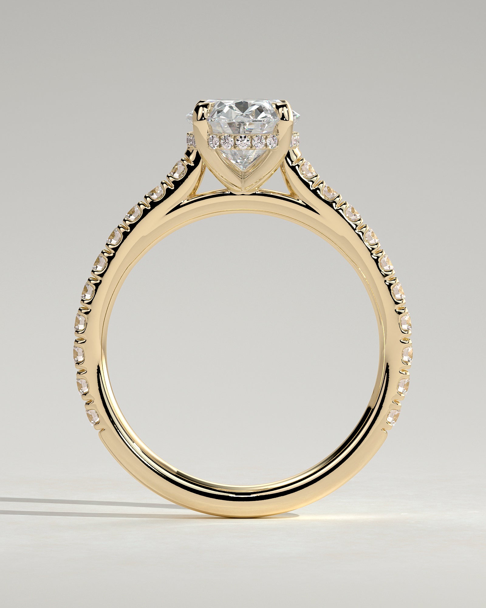 Round Halo, Pave & Split Shank Engagement Ring – 1.93 CT Lab Grown Diamond