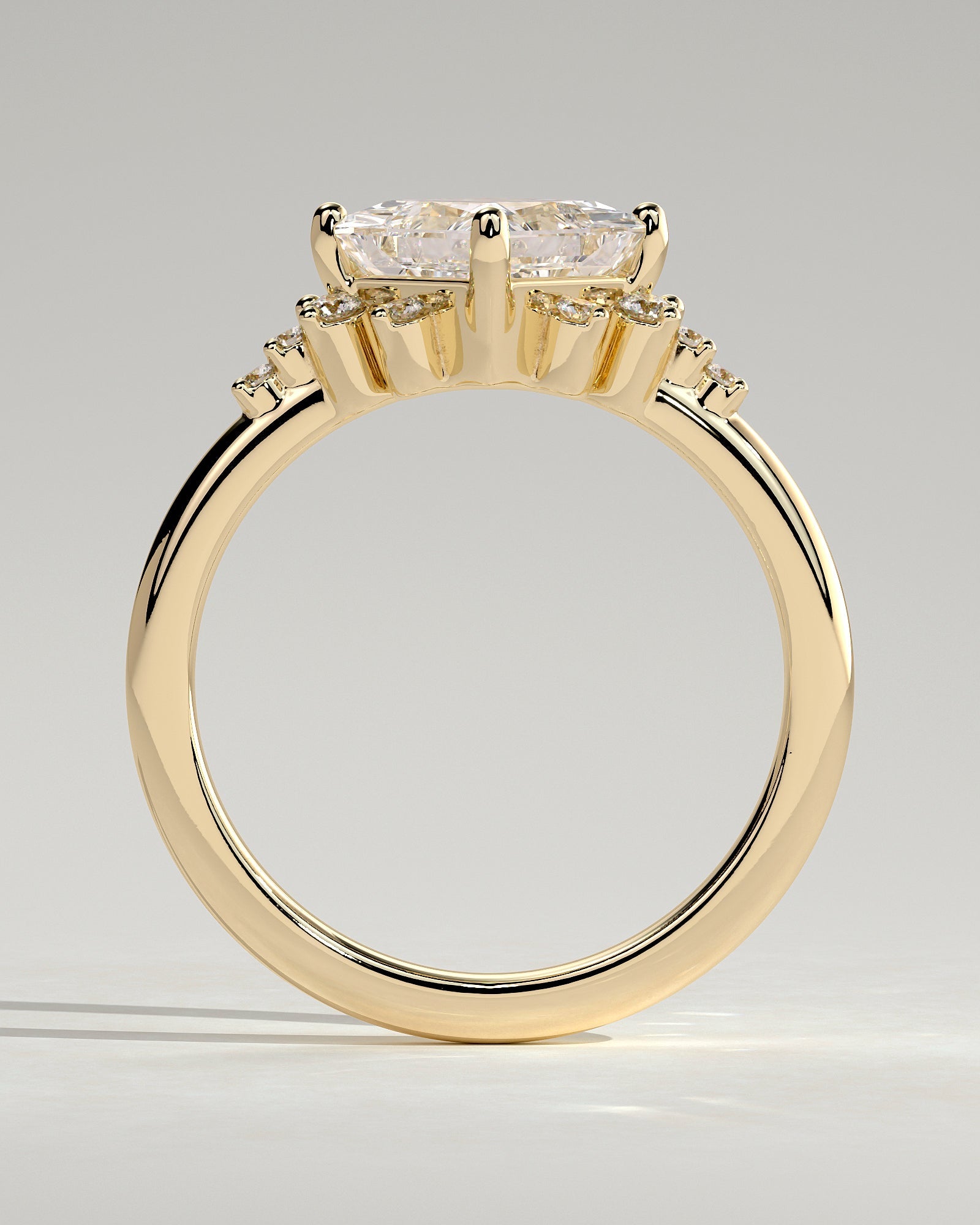 Round Halo, Pave & Split Shank Engagement Ring – 1.93 CT Lab Grown Diamond