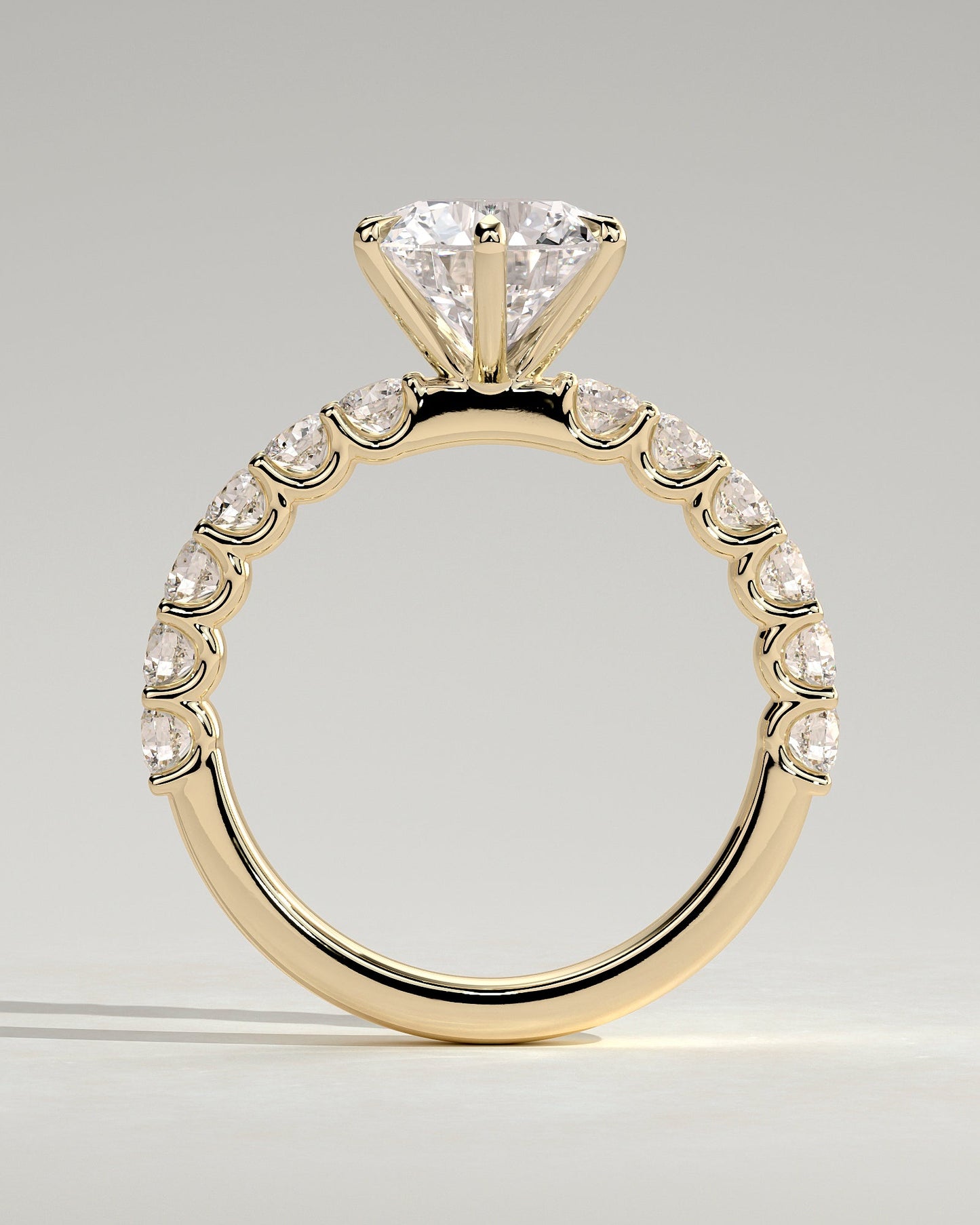 Round Halo, Pave & Split Shank Engagement Ring – 1.93 CT Lab Grown Diamond