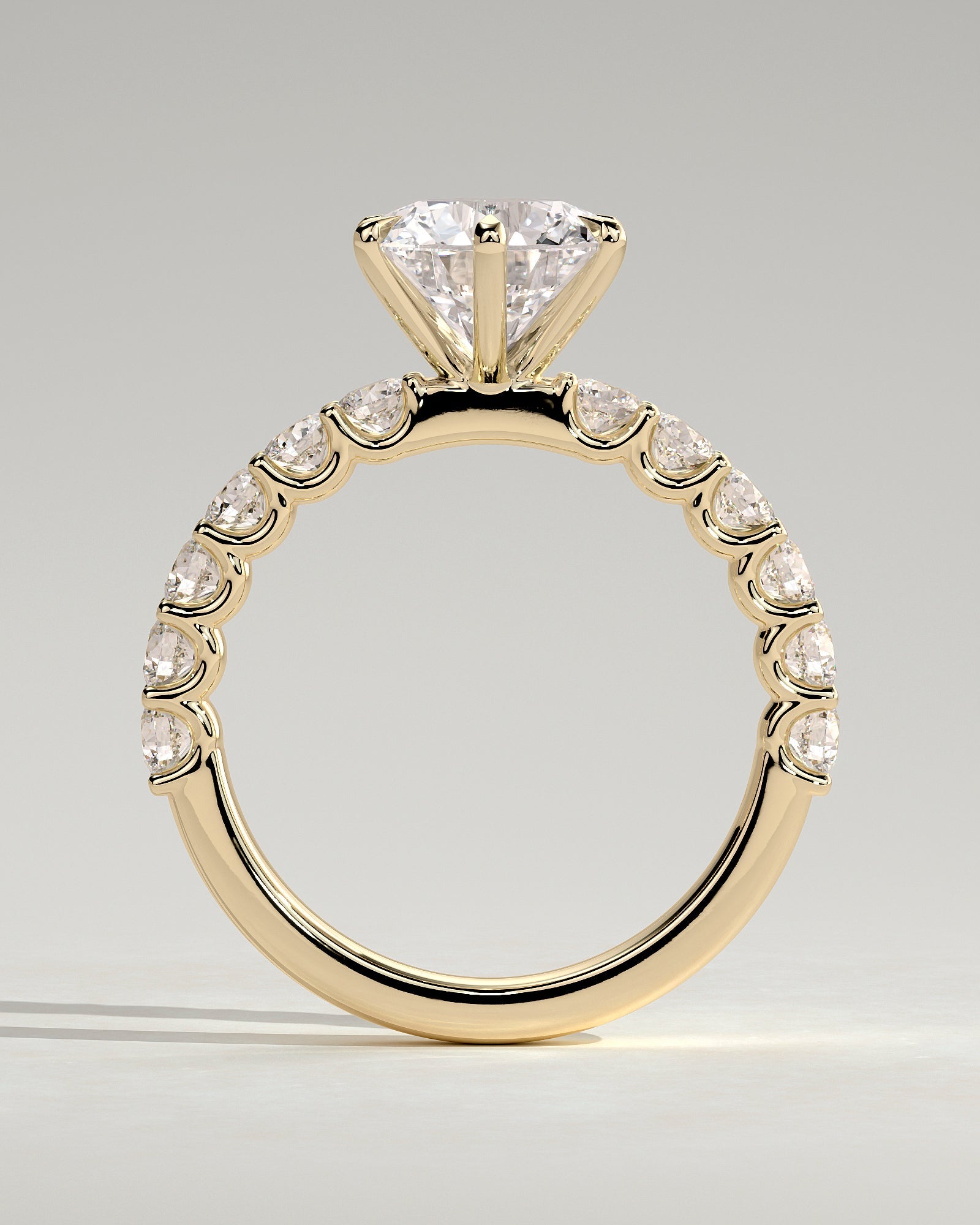 Round Halo, Pave & Split Shank Engagement Ring – 1.93 CT Lab Grown Diamond