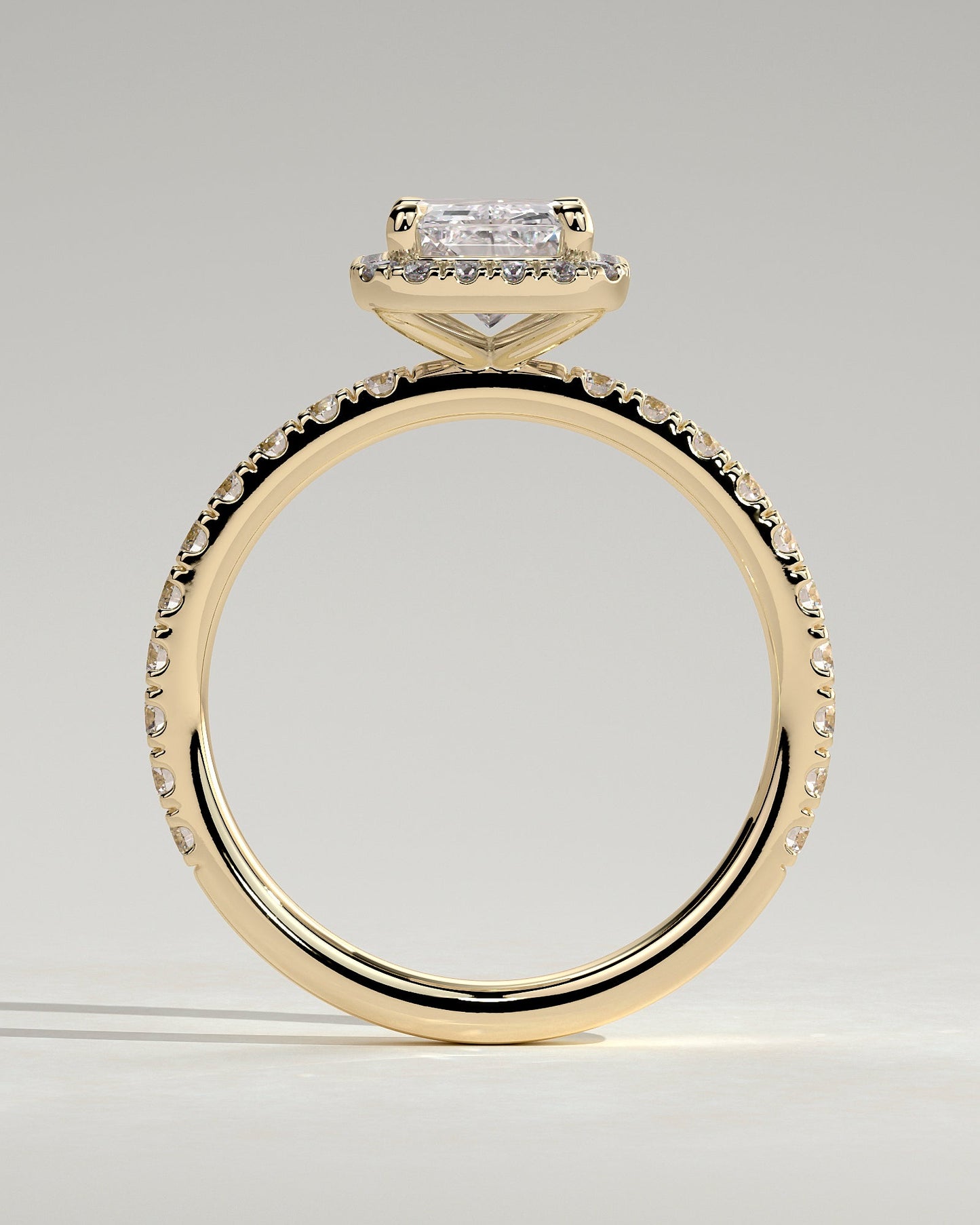 Round Halo, Pave & Split Shank Engagement Ring – 1.93 CT Lab Grown Diamond