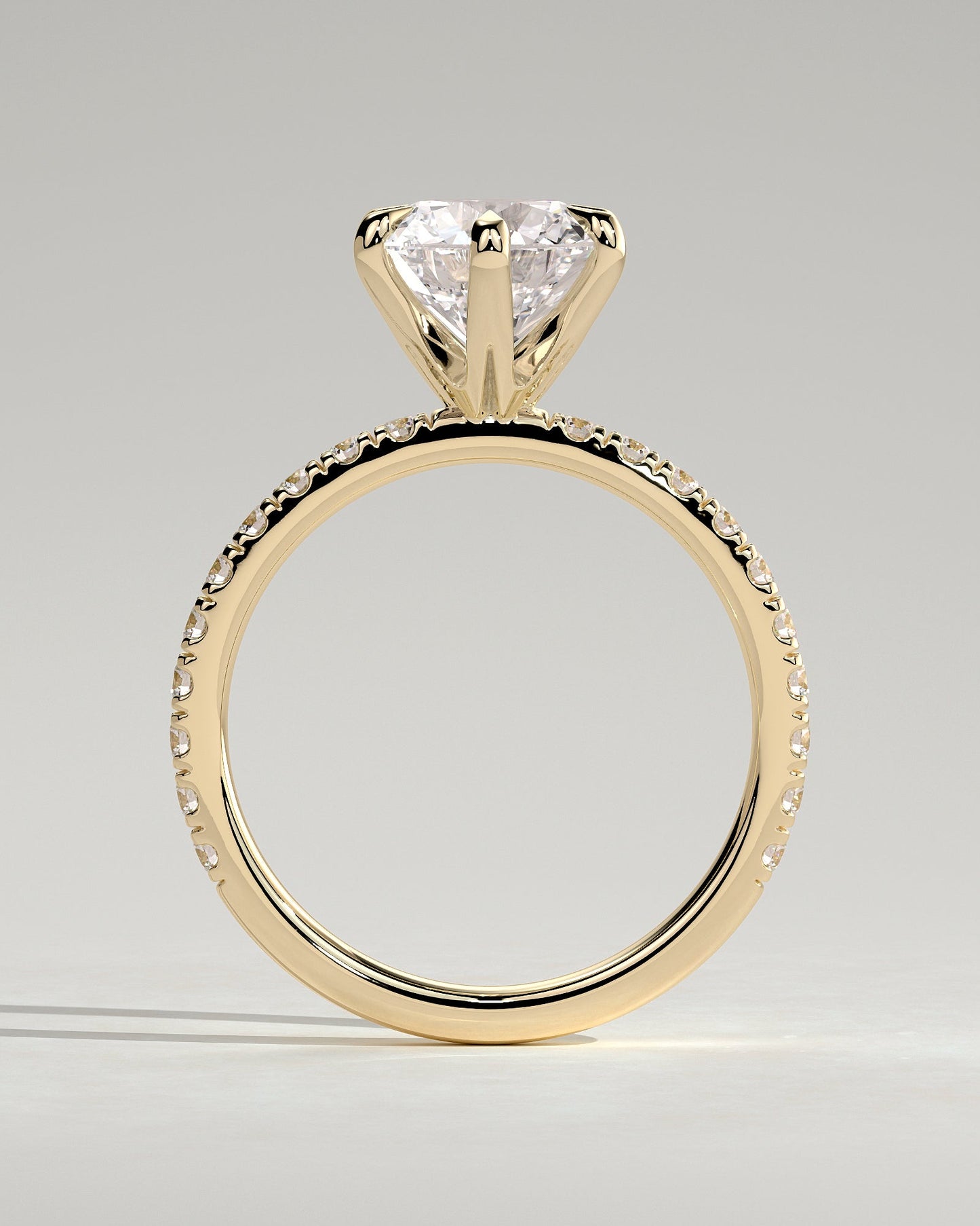 Round Halo, Pave & Split Shank Engagement Ring – 1.93 CT Lab Grown Diamond