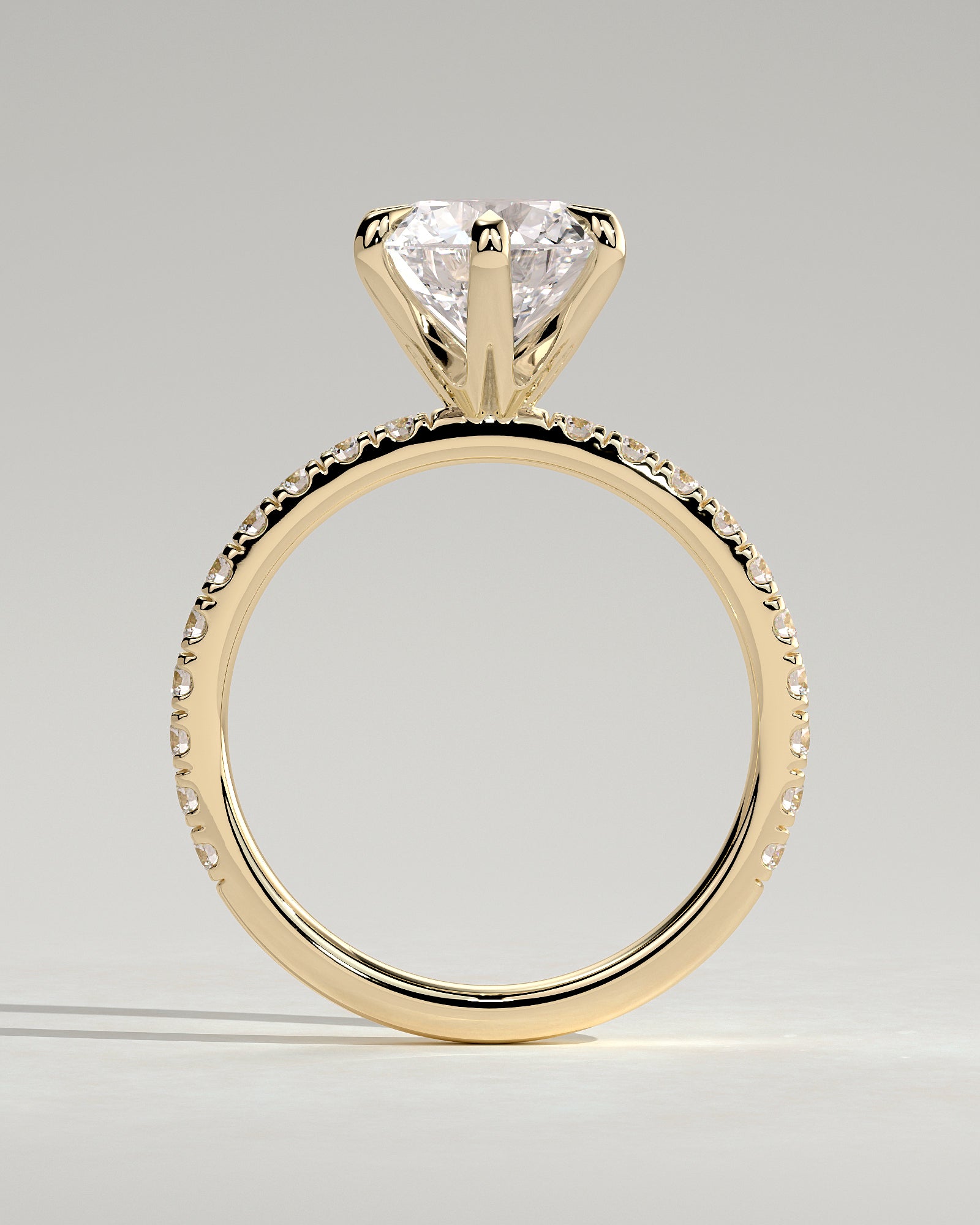 Round Halo, Pave & Split Shank Engagement Ring – 1.93 CT Lab Grown Diamond
