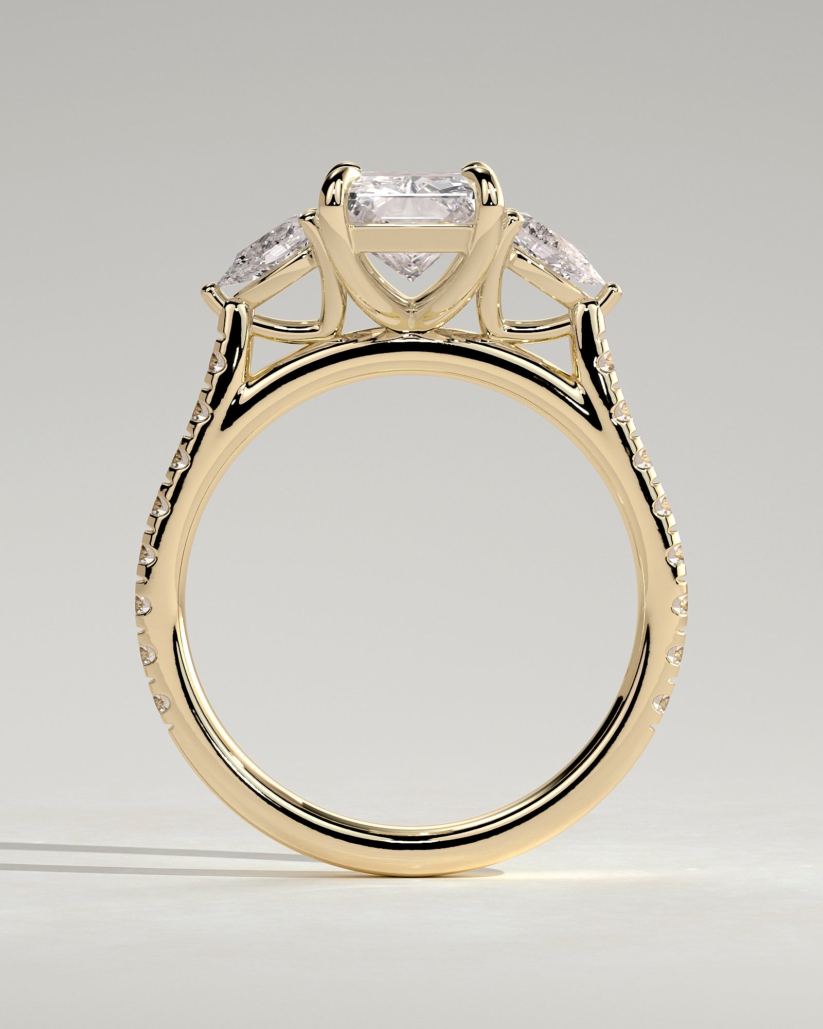 Round Halo, Pave & Split Shank Engagement Ring – 1.93 CT Lab Grown Diamond