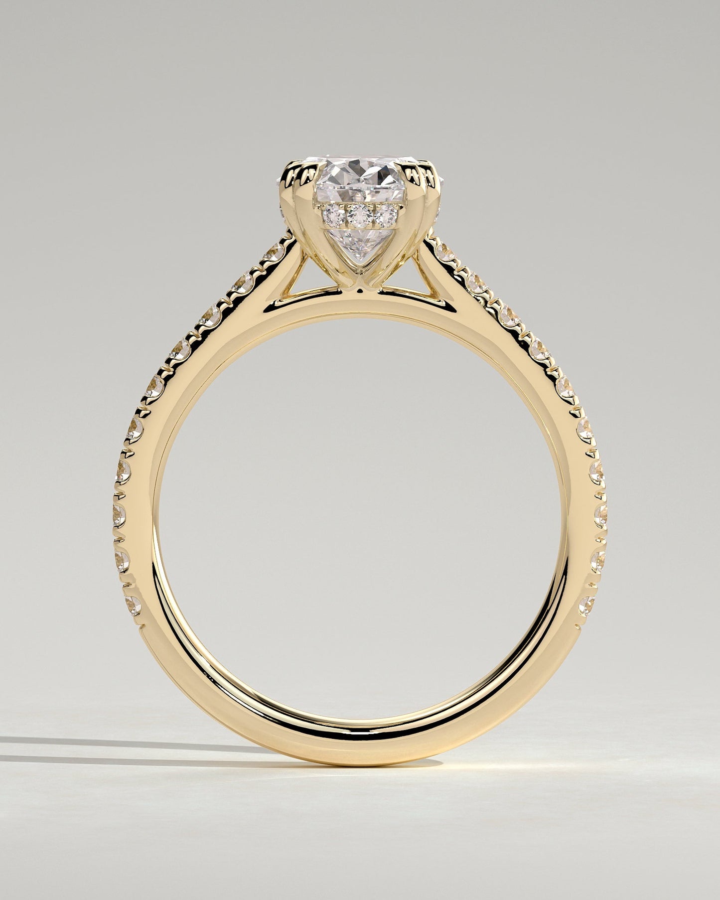 Round Halo, Pave & Split Shank Engagement Ring – 1.93 CT Lab Grown Diamond