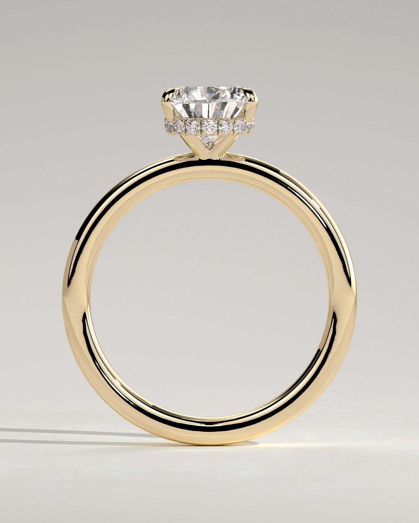 Round Halo, Pave & Split Shank Engagement Ring – 1.93 CT Lab Grown Diamond
