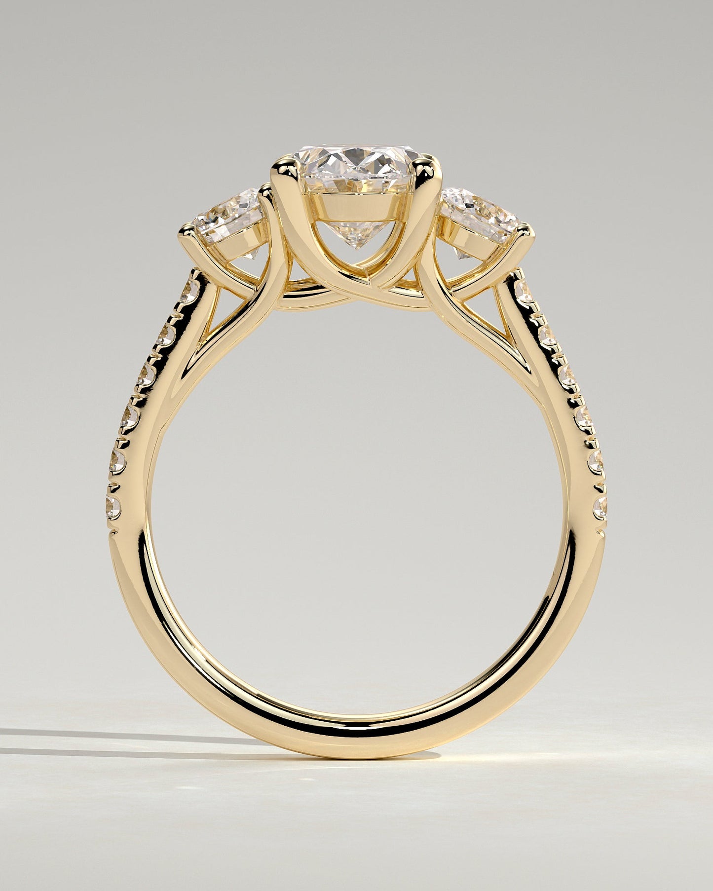 Round Halo, Pave & Split Shank Engagement Ring – 1.93 CT Lab Grown Diamond