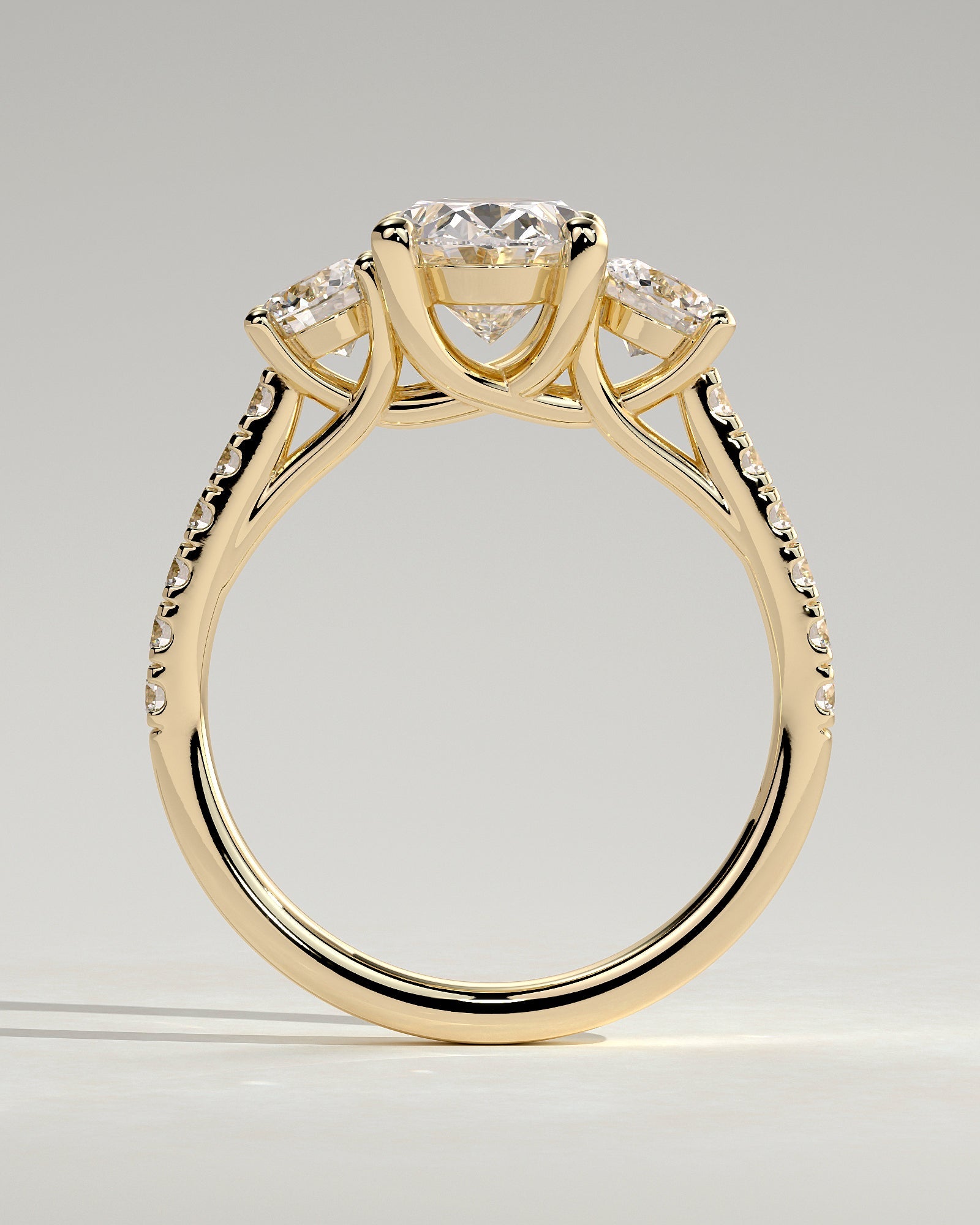 Round Halo, Pave & Split Shank Engagement Ring – 1.93 CT Lab Grown Diamond