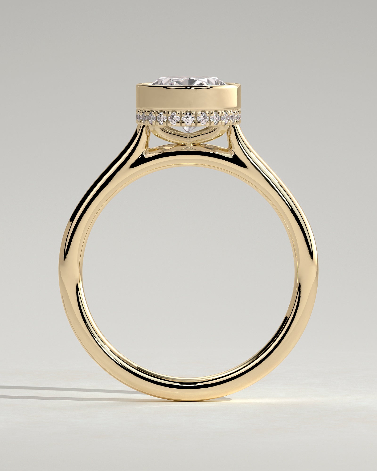 Round Halo, Pave & Split Shank Engagement Ring – 1.93 CT Lab Grown Diamond