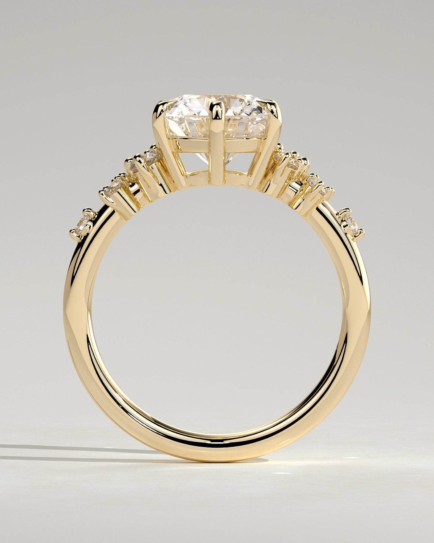 Round Halo, Pave & Split Shank Engagement Ring – 1.93 CT Lab Grown Diamond