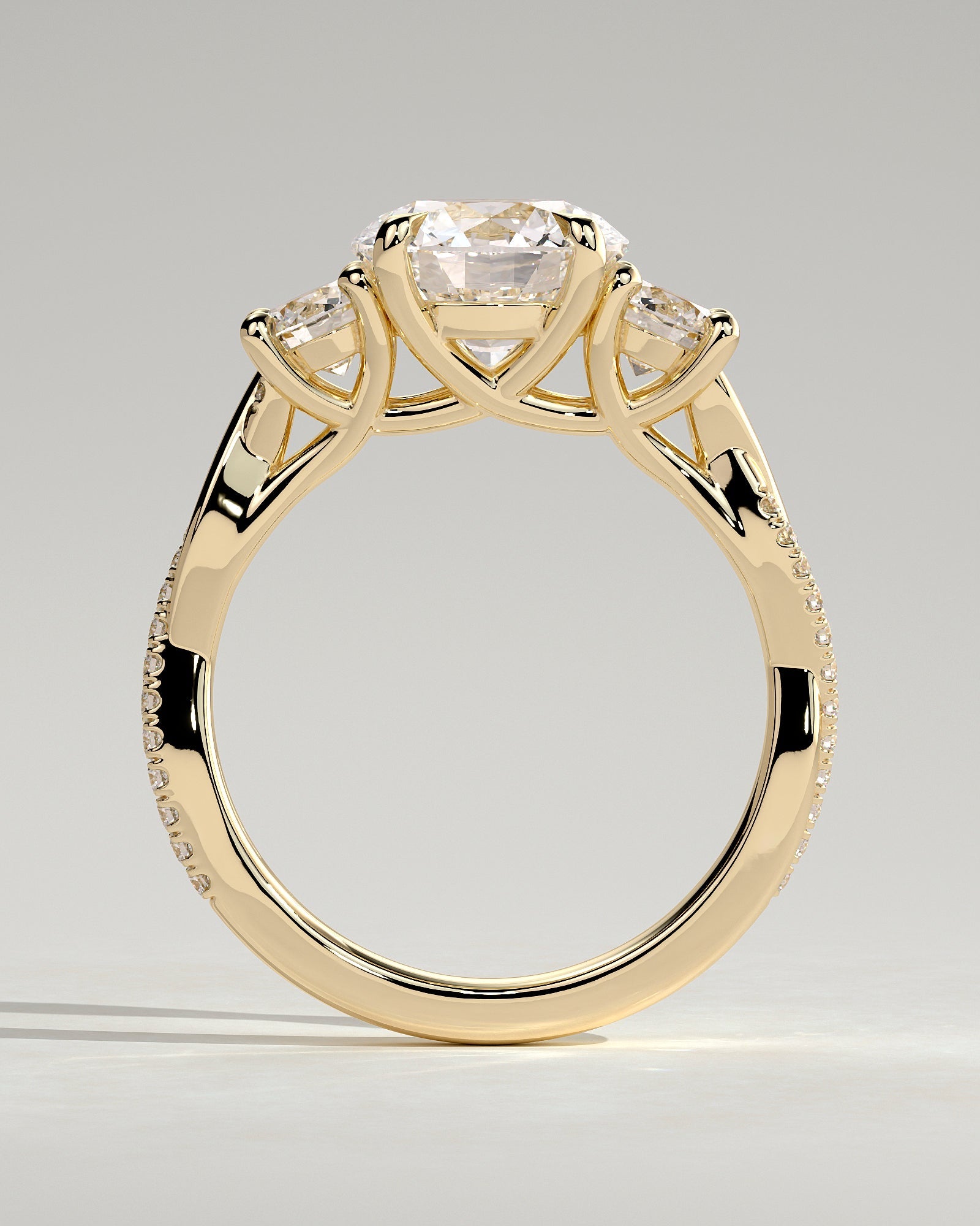 Round Halo, Pave & Split Shank Engagement Ring – 1.93 CT Lab Grown Diamond