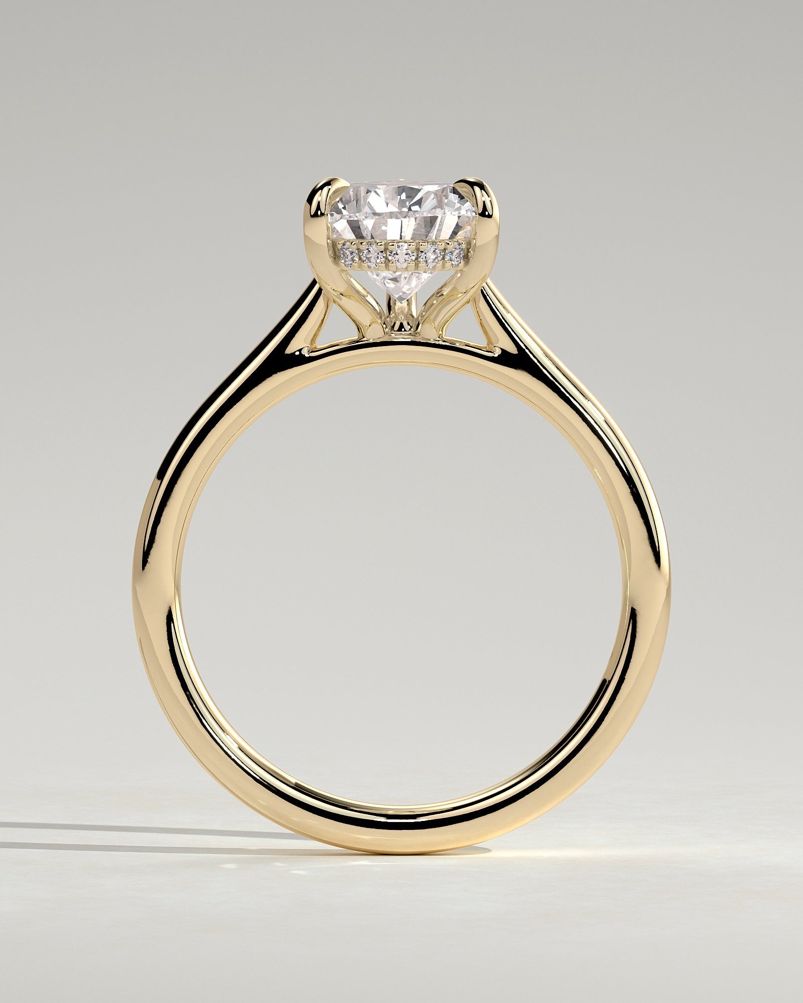 Round Halo, Pave & Split Shank Engagement Ring – 1.93 CT Lab Grown Diamond