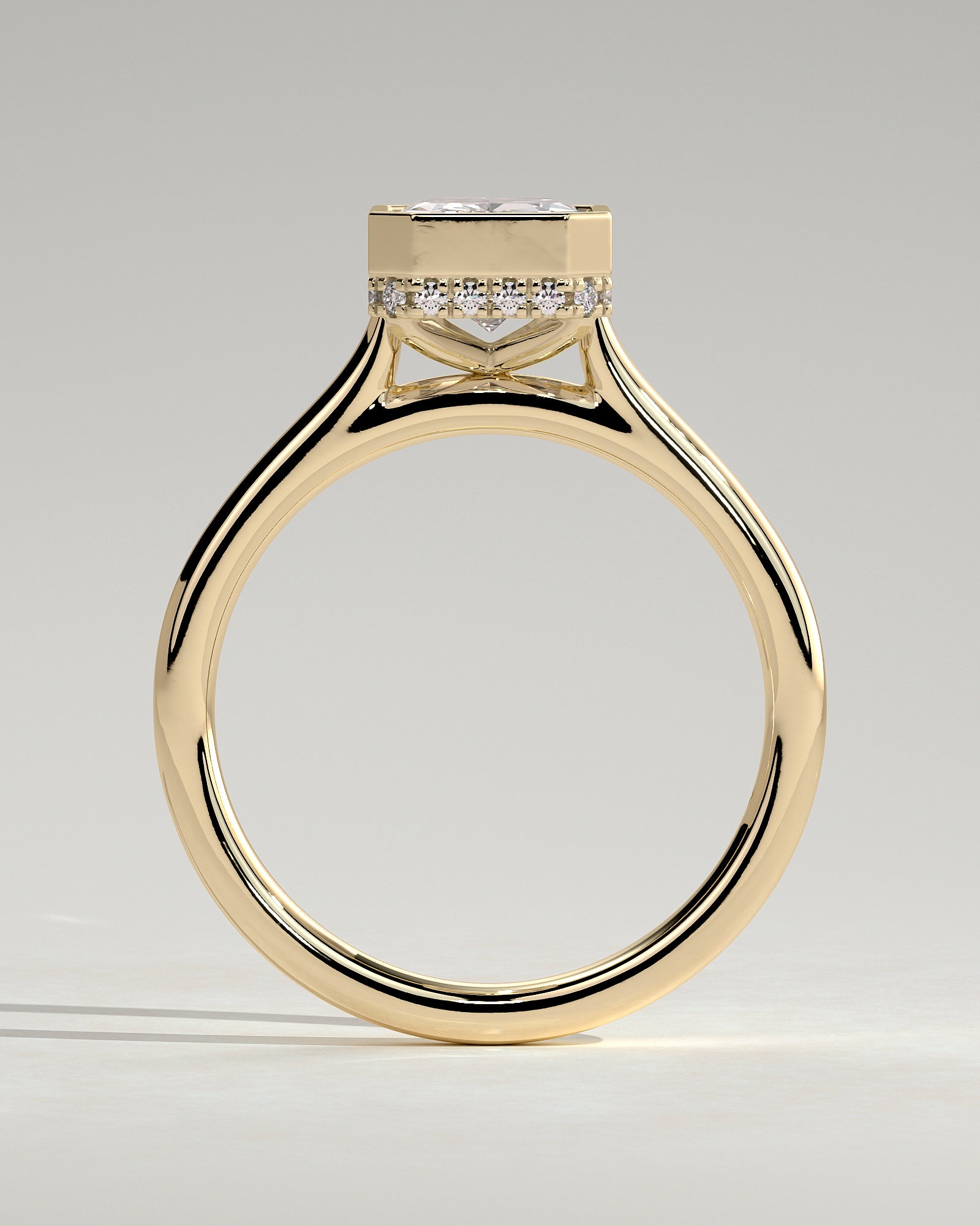 Round Halo, Pave & Split Shank Engagement Ring – 1.93 CT Lab Grown Diamond