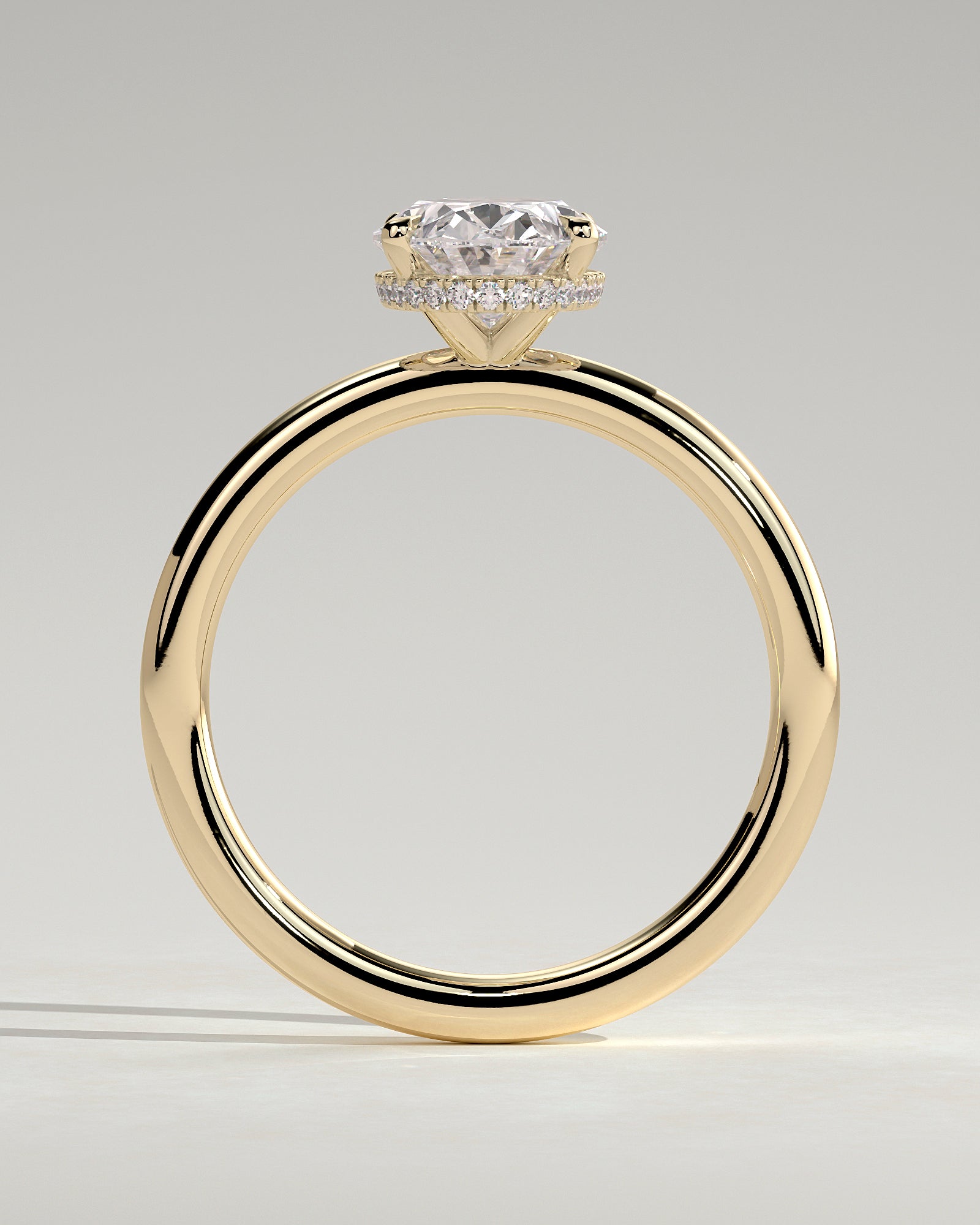 Round Halo, Pave & Split Shank Engagement Ring – 1.93 CT Lab Grown Diamond