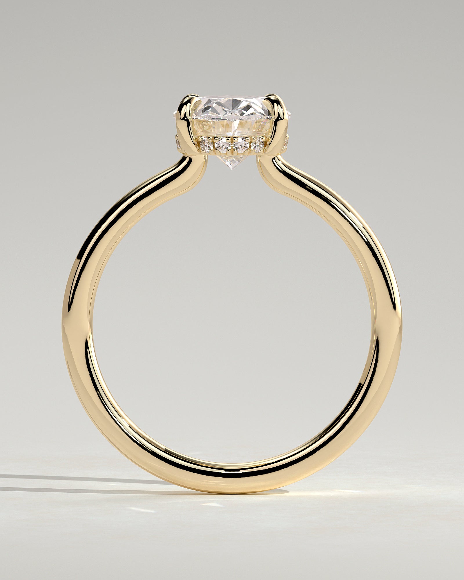 Round Halo, Pave & Split Shank Engagement Ring – 1.93 CT Lab Grown Diamond