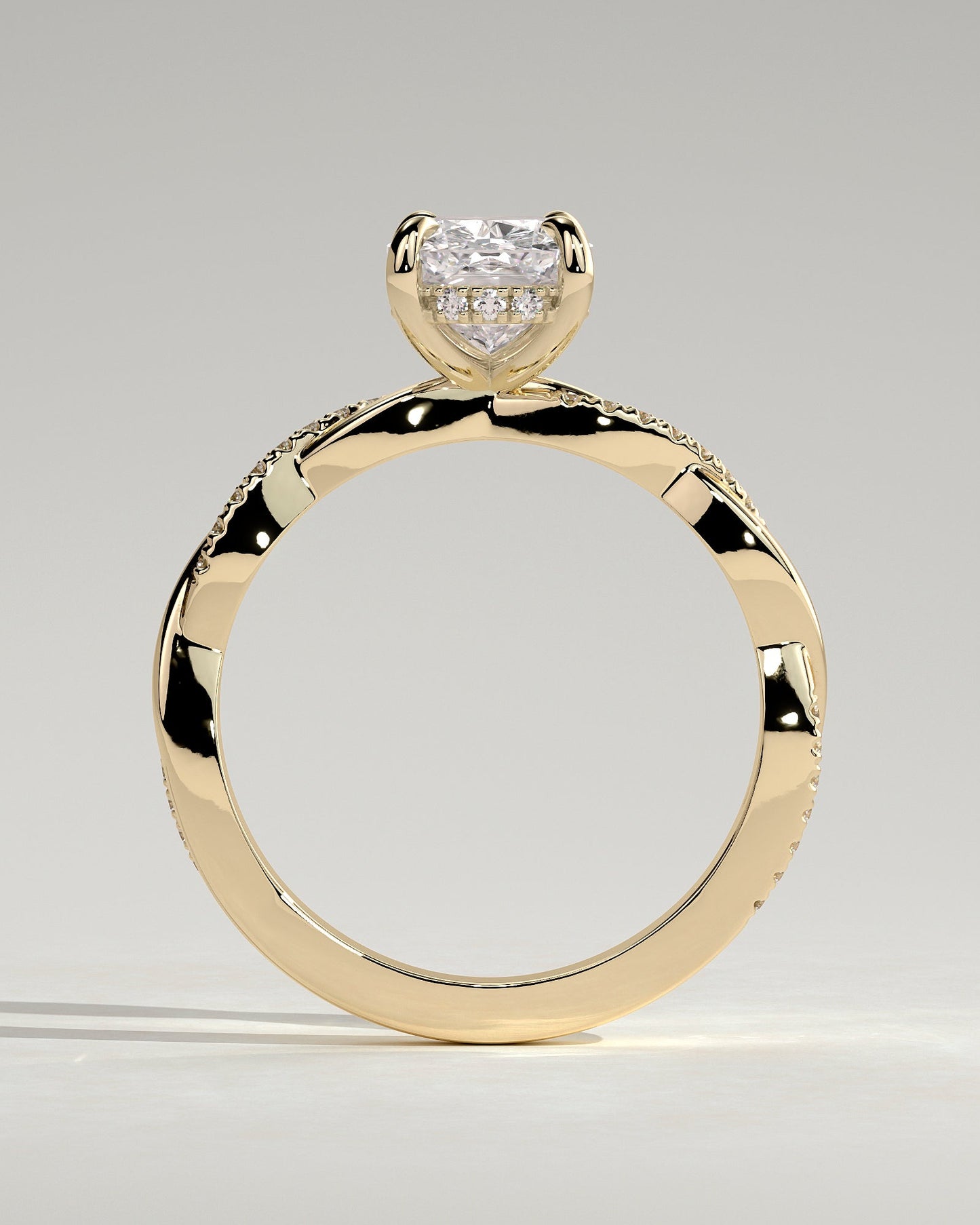 Round Halo, Pave & Split Shank Engagement Ring – 1.93 CT Lab Grown Diamond