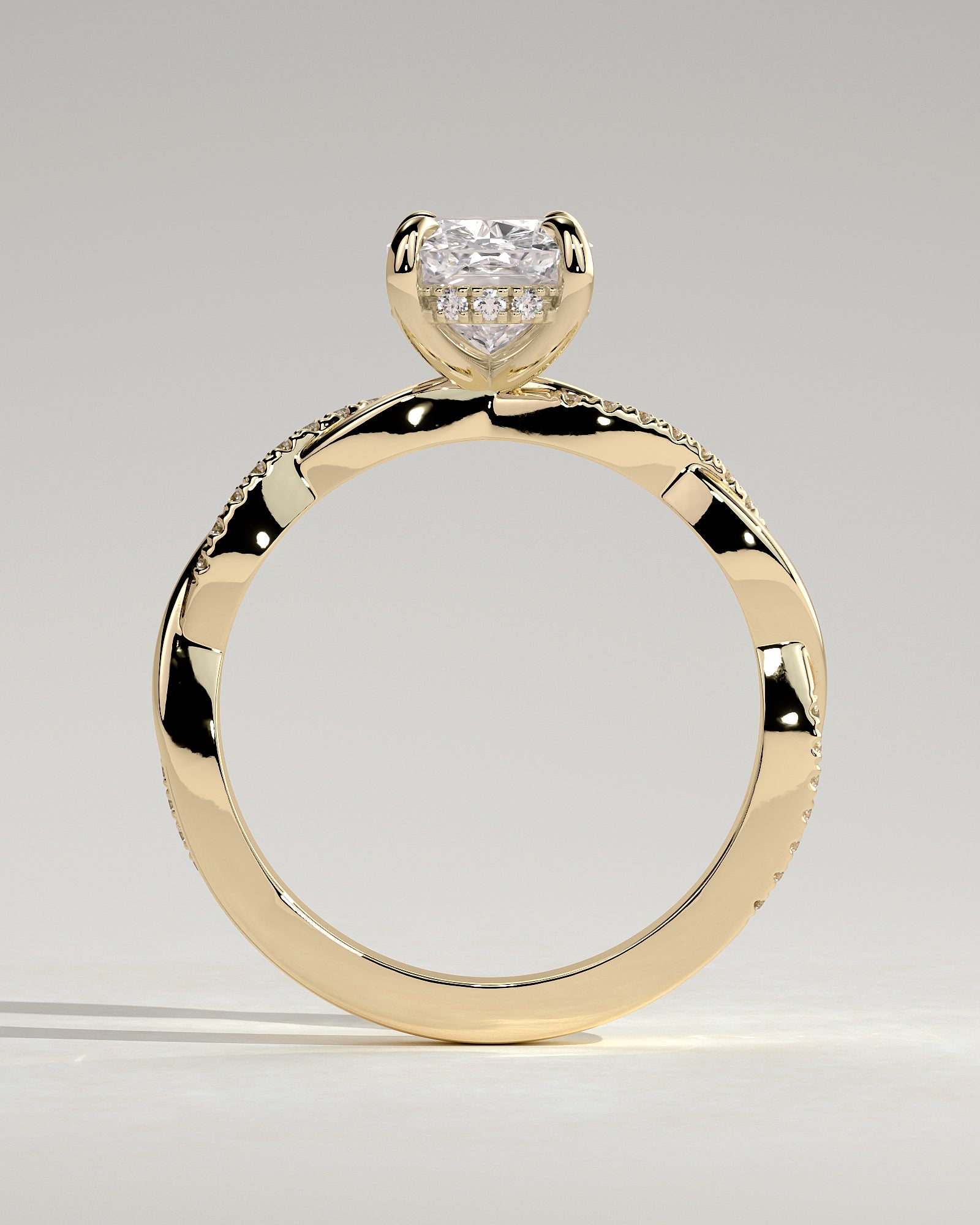 Round Halo, Pave & Split Shank Engagement Ring – 1.93 CT Lab Grown Diamond