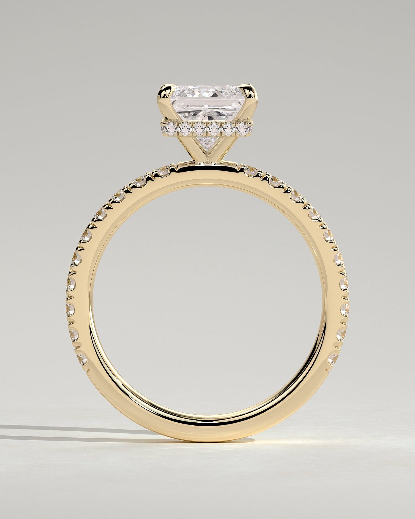 Round Halo, Pave & Split Shank Engagement Ring – 1.93 CT Lab Grown Diamond