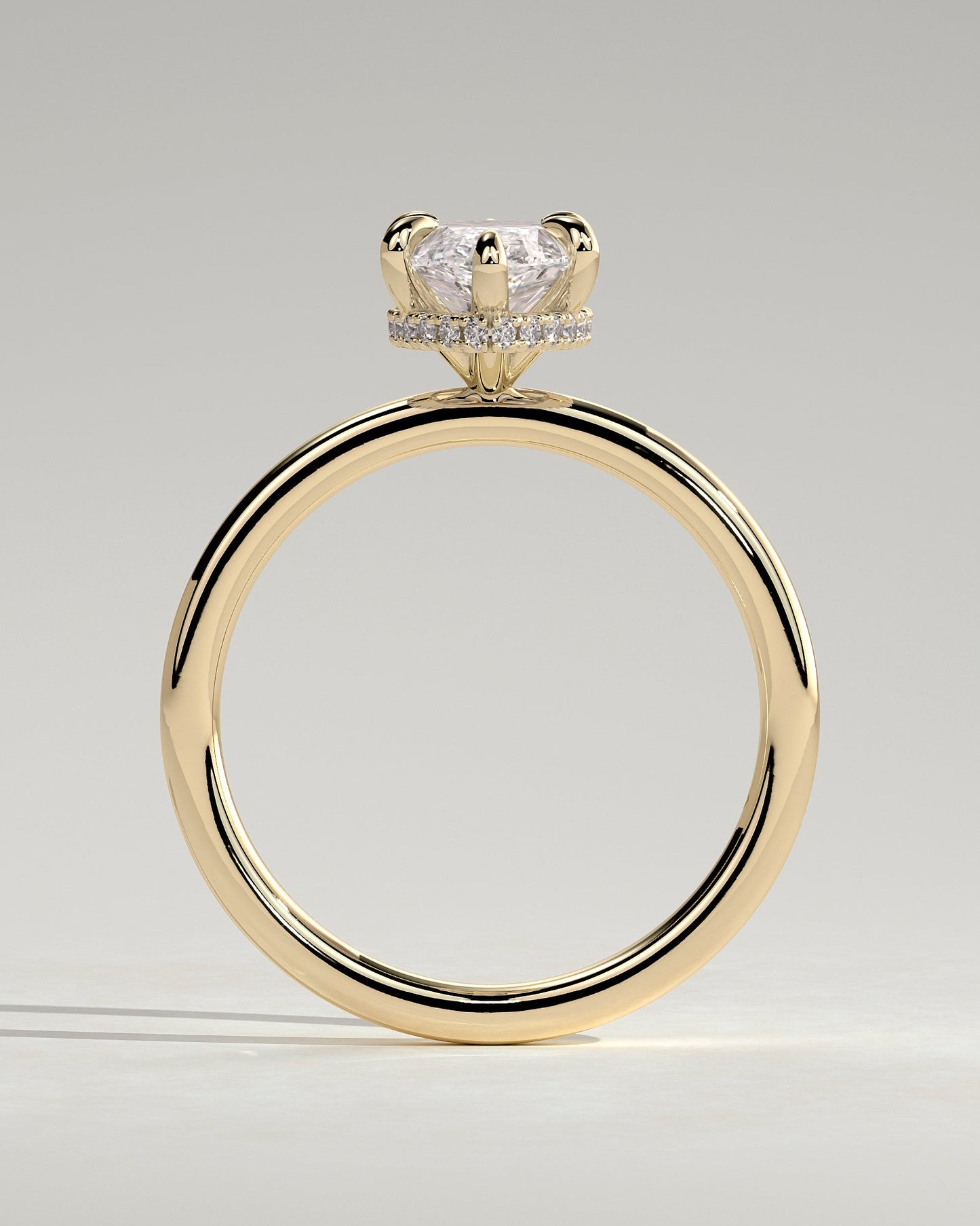 Round Halo, Pave & Split Shank Engagement Ring – 1.93 CT Lab Grown Diamond