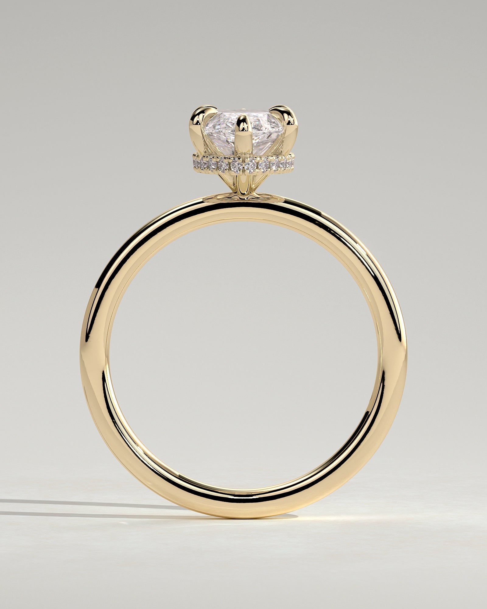 Round Halo, Pave & Split Shank Engagement Ring – 1.93 CT Lab Grown Diamond
