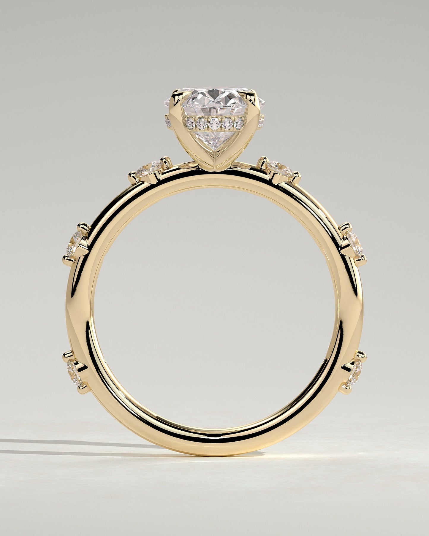 Round Halo, Pave & Split Shank Engagement Ring – 1.93 CT Lab Grown Diamond