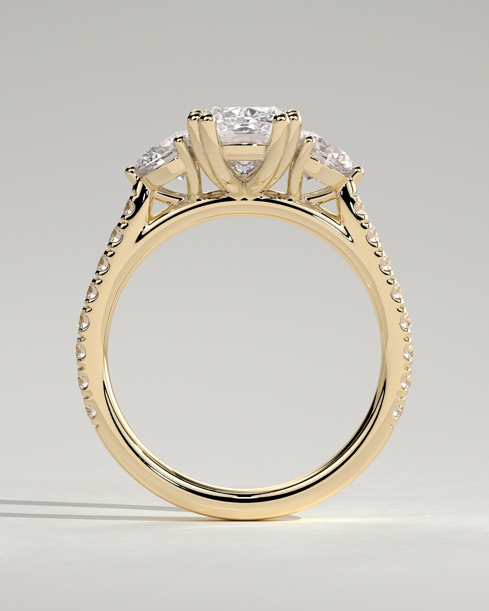 Round Halo, Pave & Split Shank Engagement Ring – 1.93 CT Lab Grown Diamond