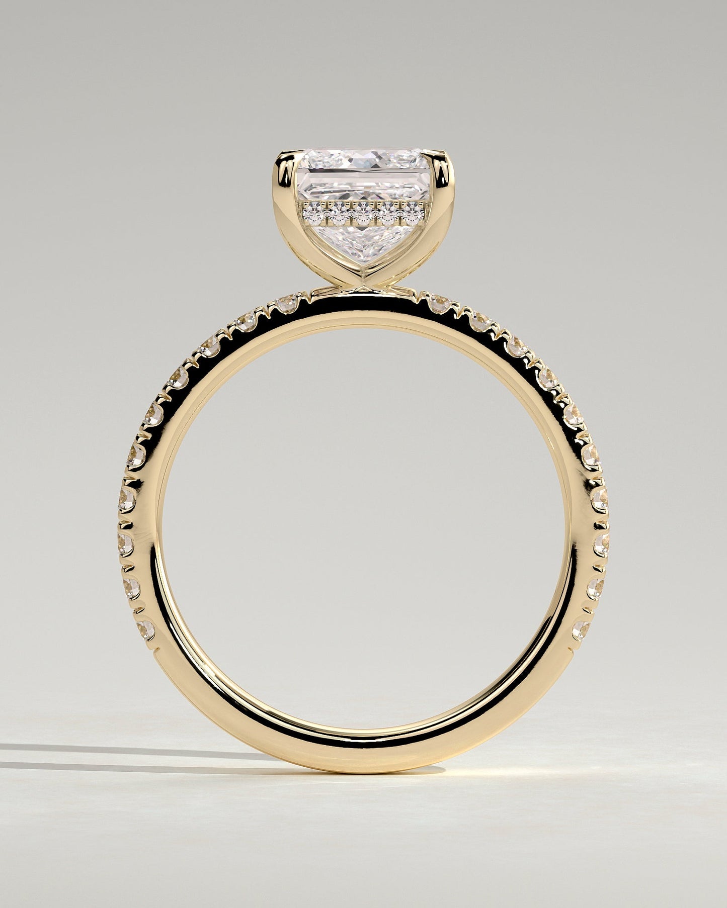 Round Halo, Pave & Split Shank Engagement Ring – 1.93 CT Lab Grown Diamond