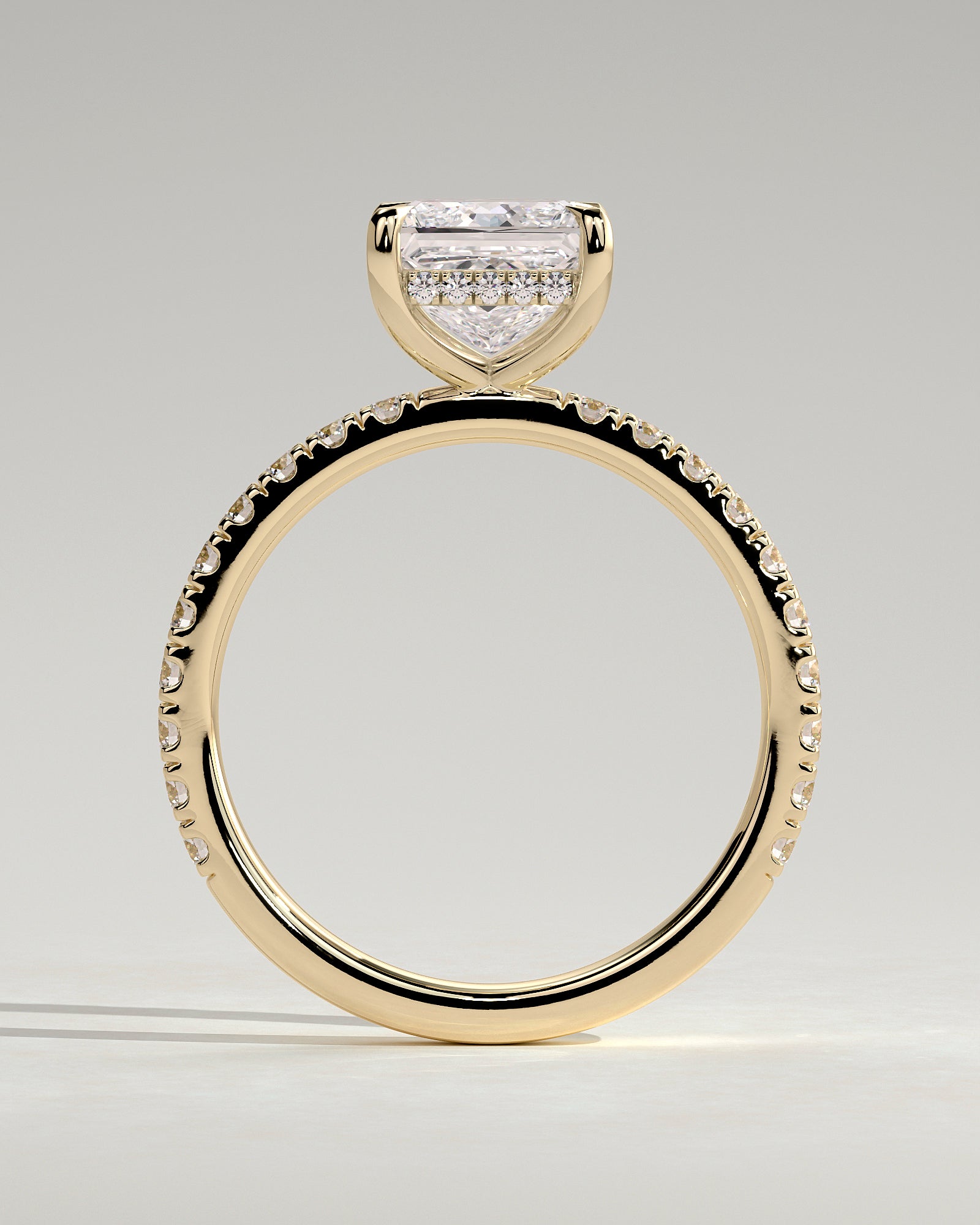 Round Halo, Pave & Split Shank Engagement Ring – 1.93 CT Lab Grown Diamond