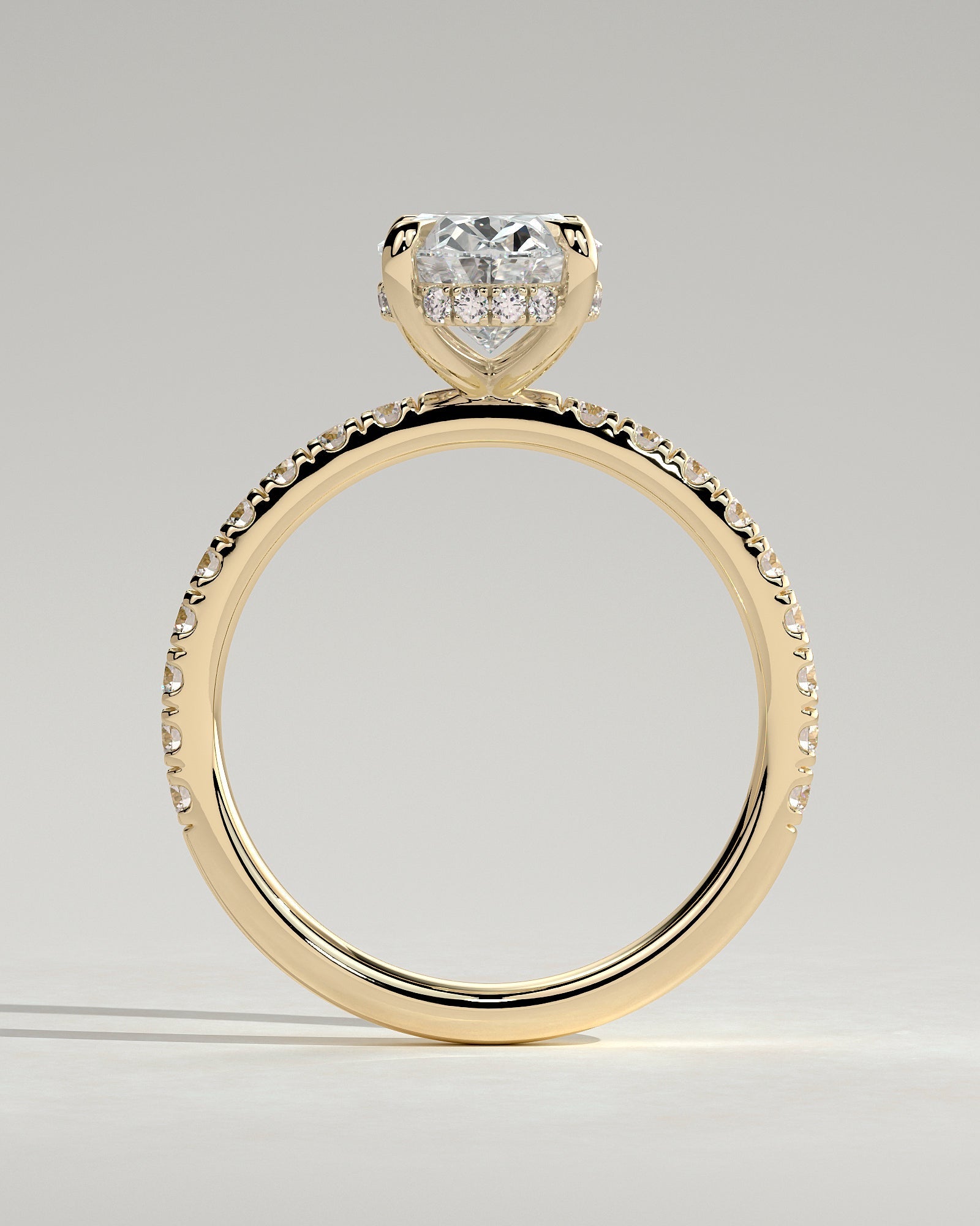 Round Halo, Pave & Split Shank Engagement Ring – 1.93 CT Lab Grown Diamond