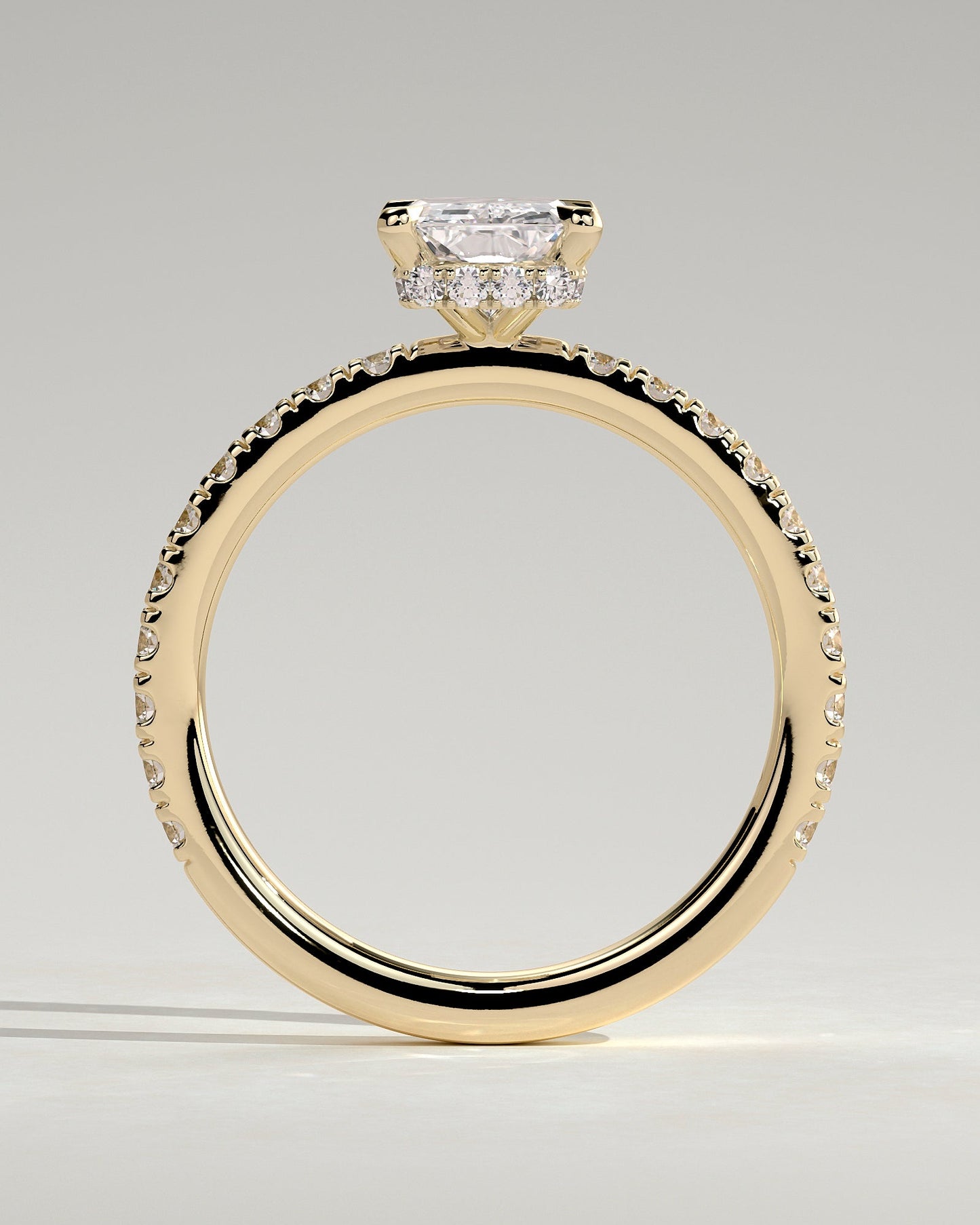 Round Halo, Pave & Split Shank Engagement Ring – 1.93 CT Lab Grown Diamond