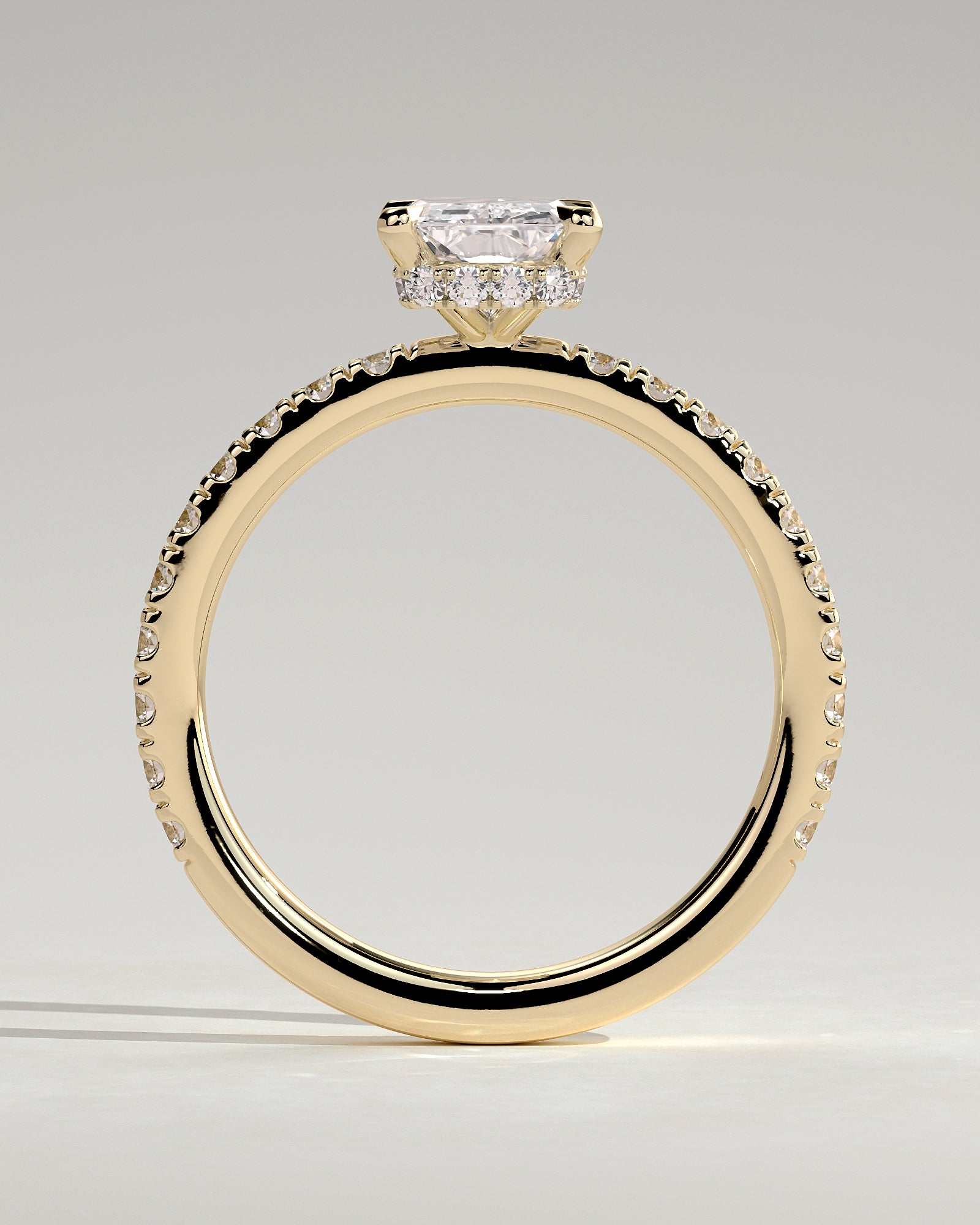 Round Halo, Pave & Split Shank Engagement Ring – 1.93 CT Lab Grown Diamond