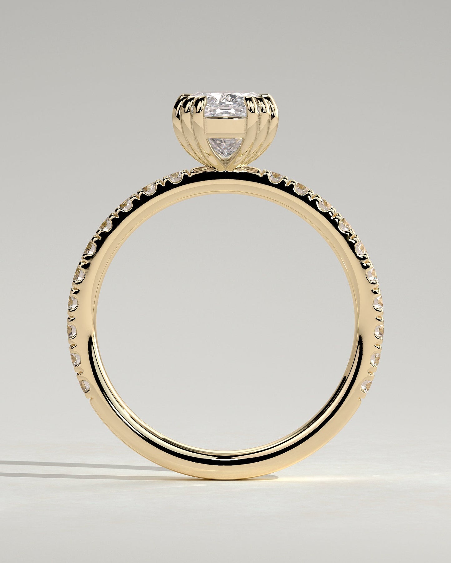 Round Halo, Pave & Split Shank Engagement Ring – 1.93 CT Lab Grown Diamond
