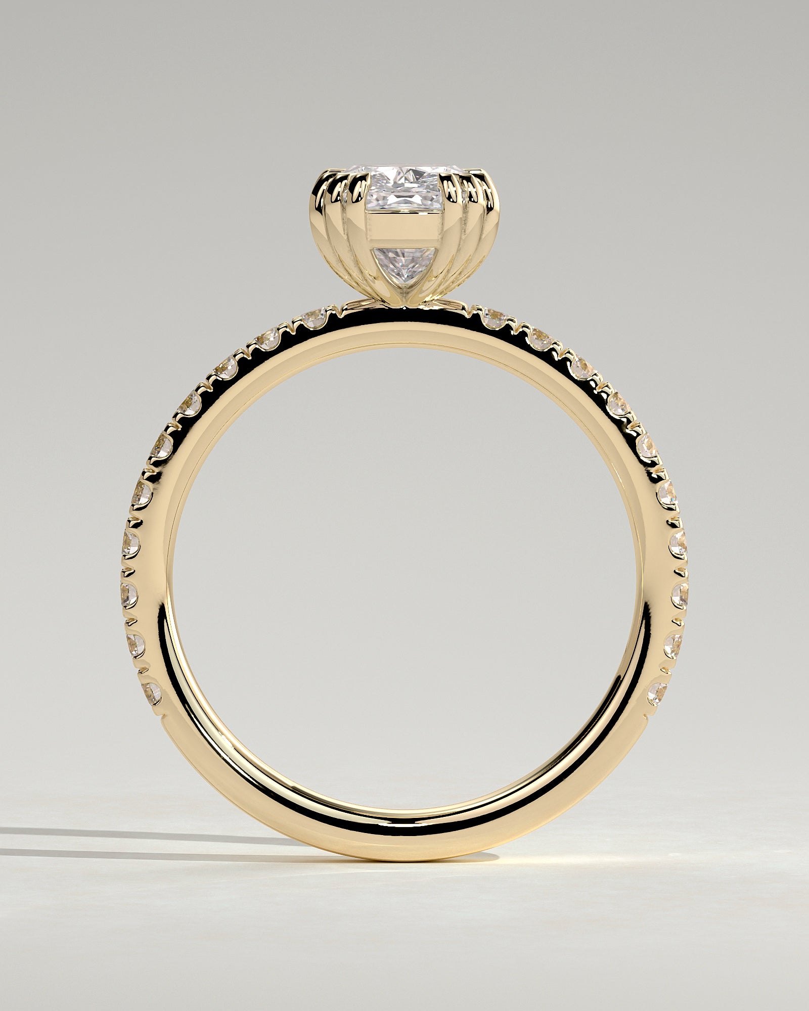 Round Halo, Pave & Split Shank Engagement Ring – 1.93 CT Lab Grown Diamond