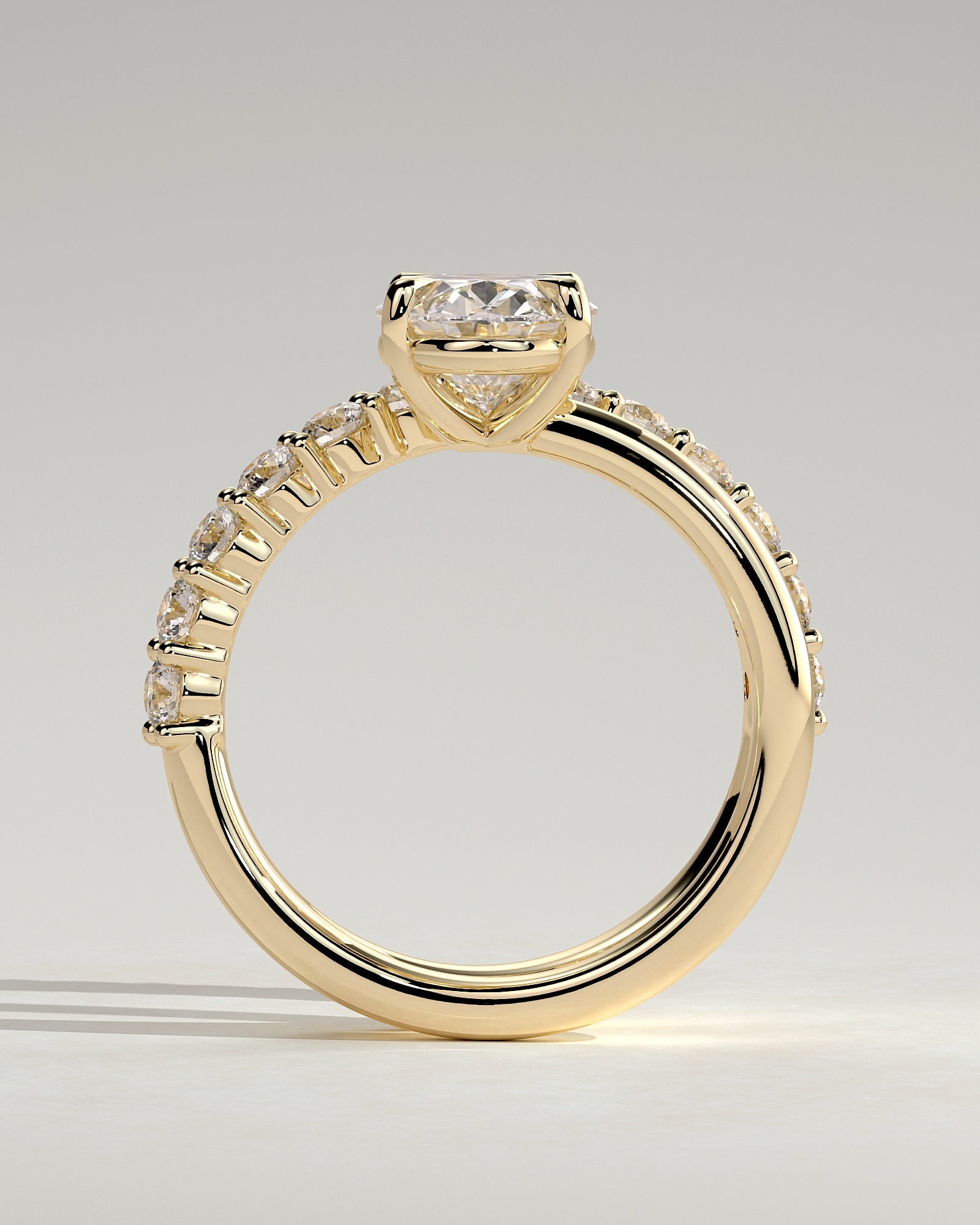 Round Halo, Pave & Split Shank Engagement Ring – 1.93 CT Lab Grown Diamond