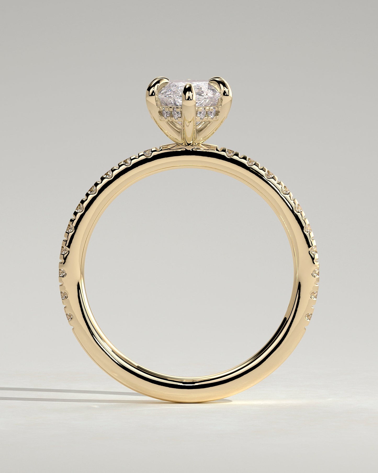 Round Halo, Pave & Split Shank Engagement Ring – 1.93 CT Lab Grown Diamond