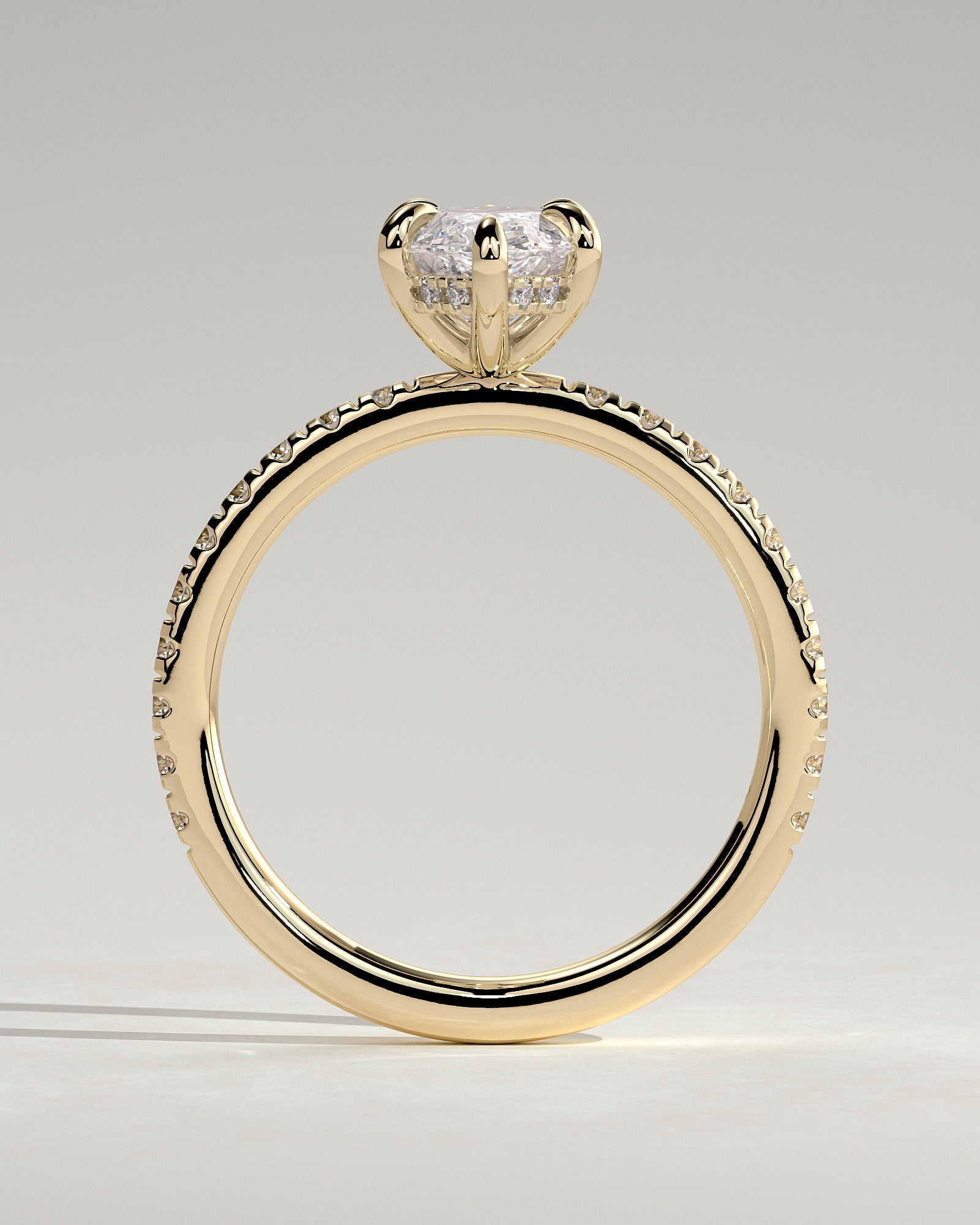 Round Halo, Pave & Split Shank Engagement Ring – 1.93 CT Lab Grown Diamond