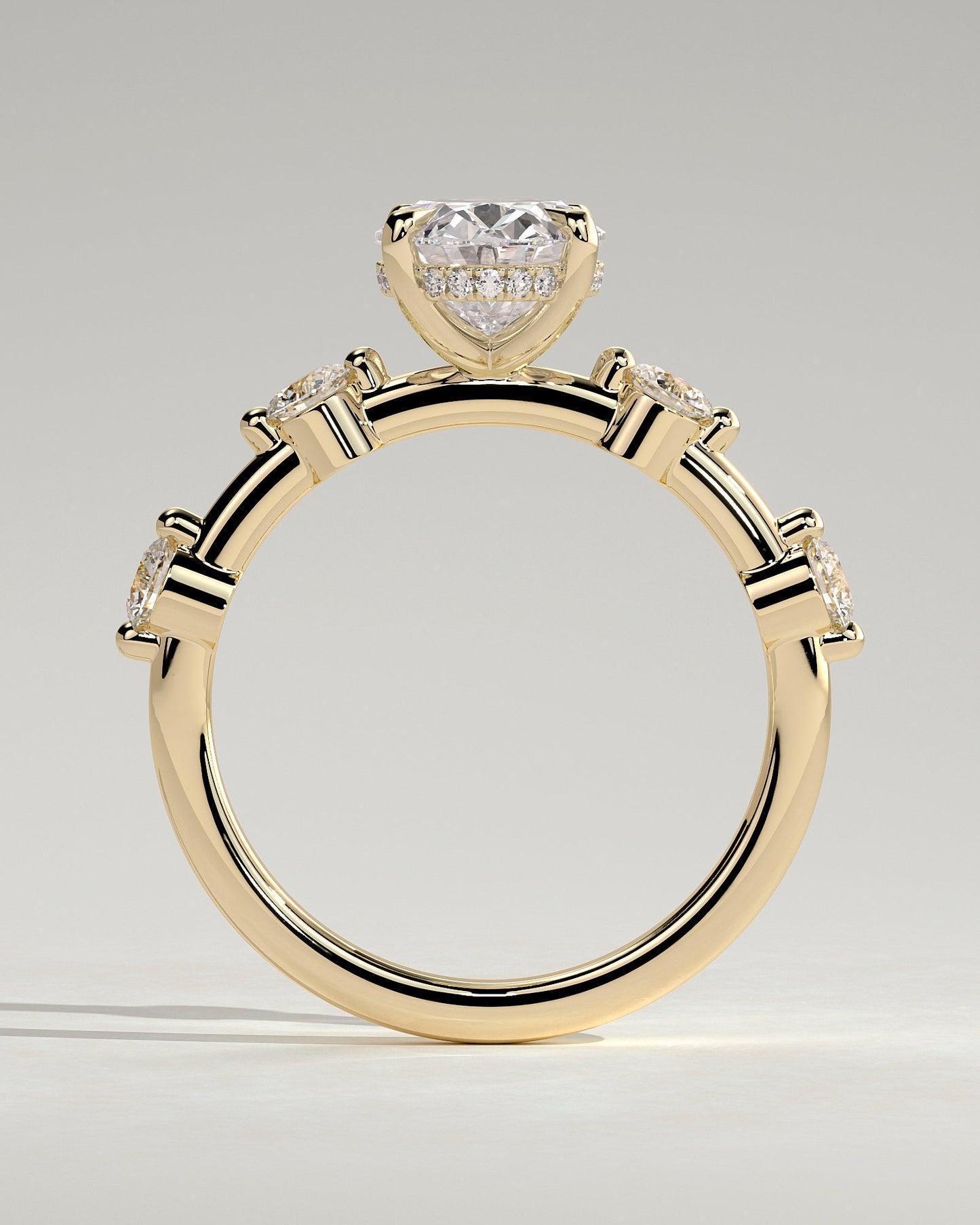Round Halo, Pave & Split Shank Engagement Ring – 1.93 CT Lab Grown Diamond