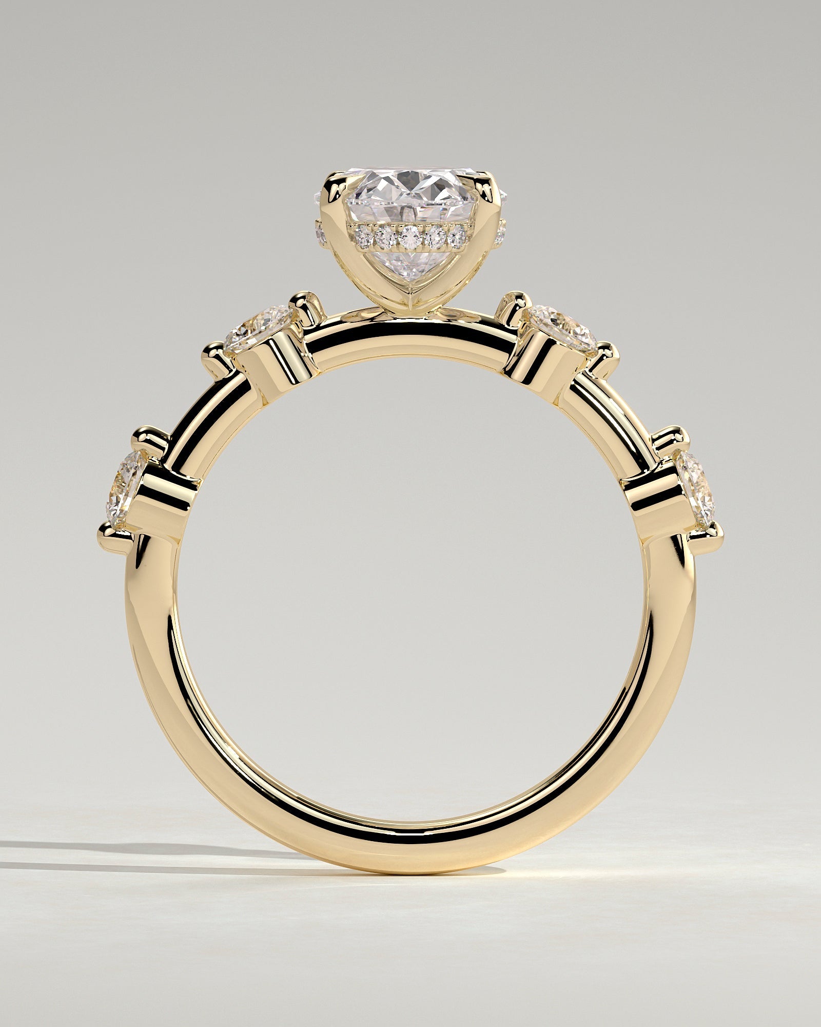 Round Halo, Pave & Split Shank Engagement Ring – 1.93 CT Lab Grown Diamond