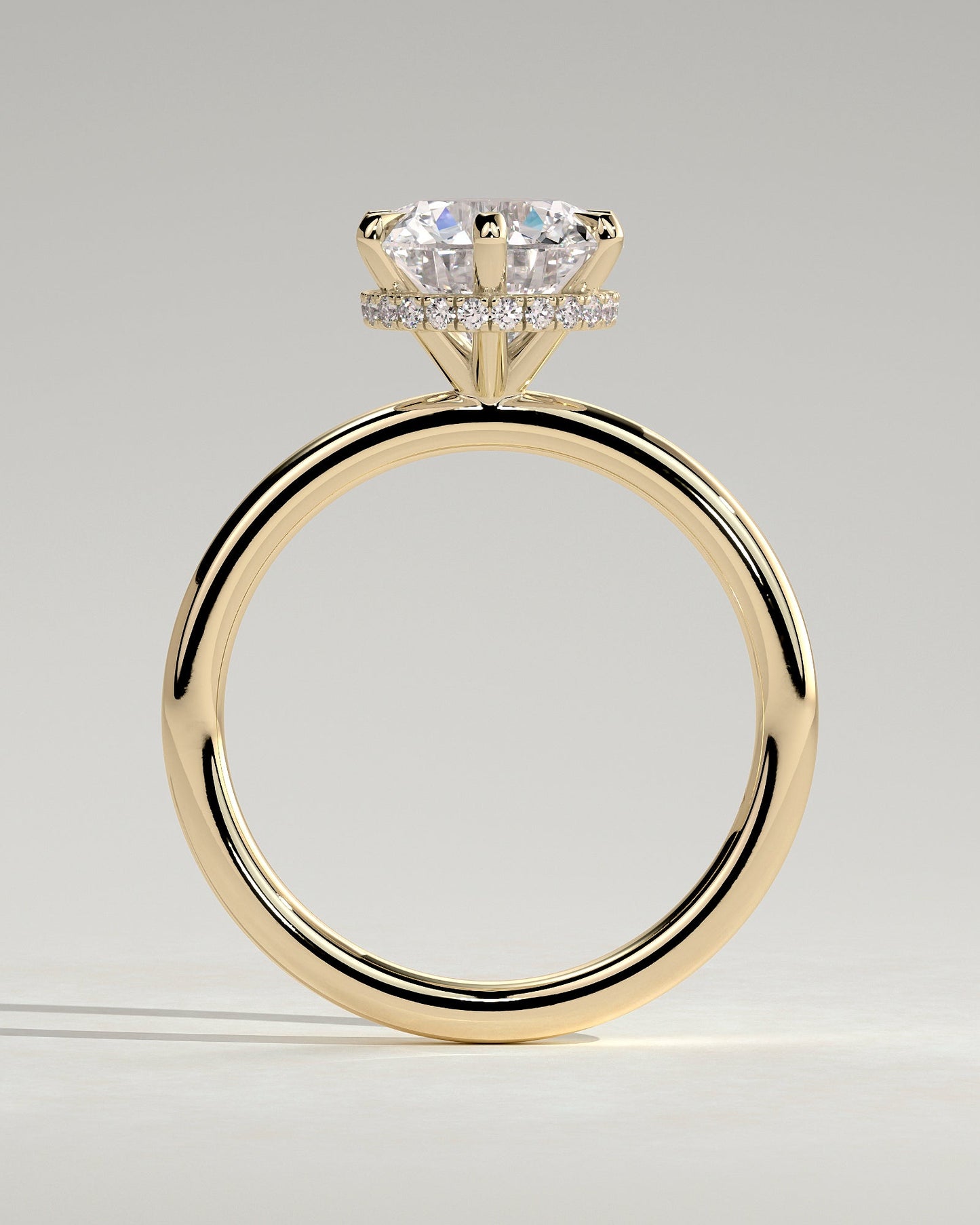 Round Halo, Pave & Split Shank Engagement Ring – 1.93 CT Lab Grown Diamond