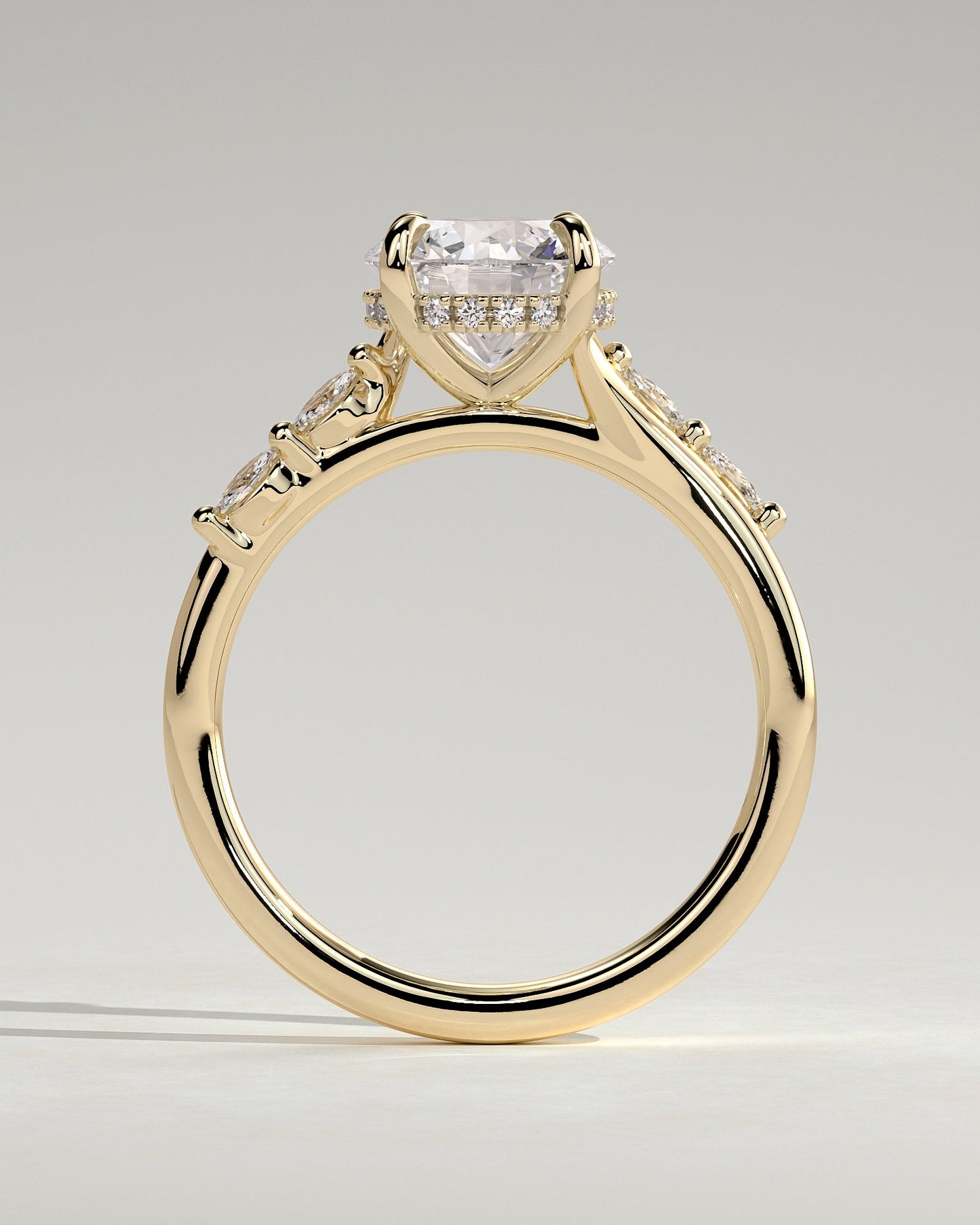 Round Halo, Pave & Split Shank Engagement Ring – 1.93 CT Lab Grown Diamond