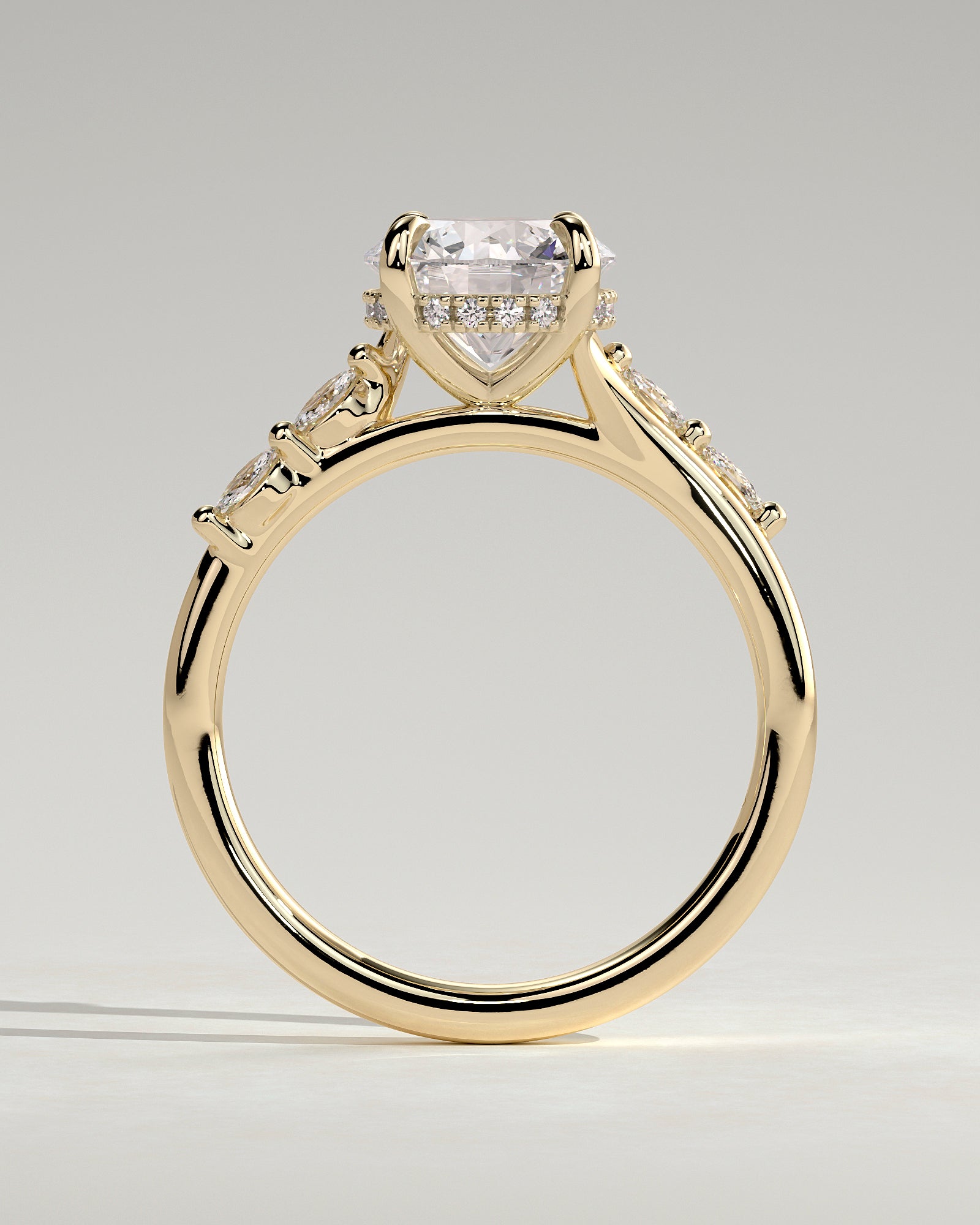 Round Halo, Pave & Split Shank Engagement Ring – 1.93 CT Lab Grown Diamond