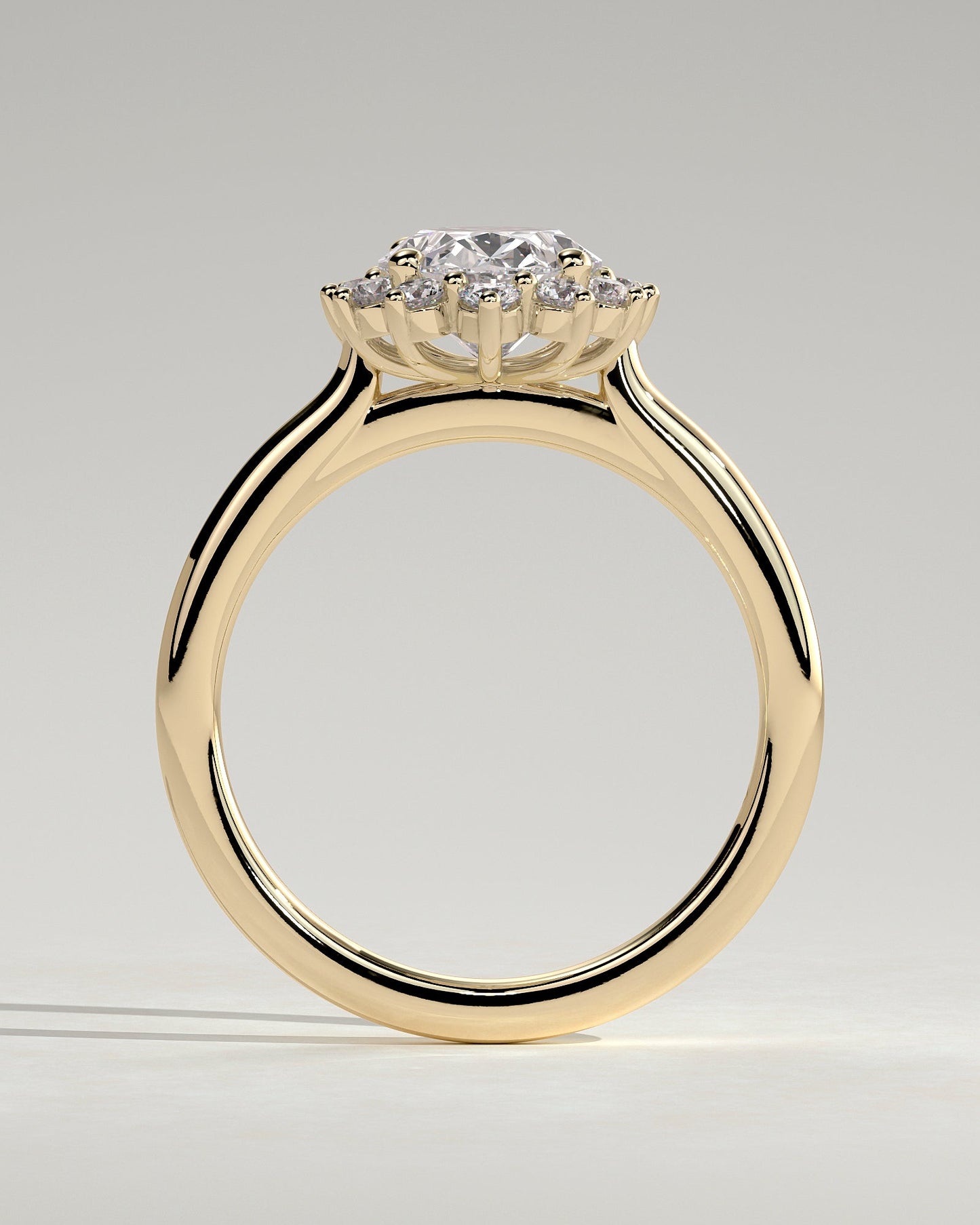 Round Halo, Pave & Split Shank Engagement Ring – 1.93 CT Lab Grown Diamond
