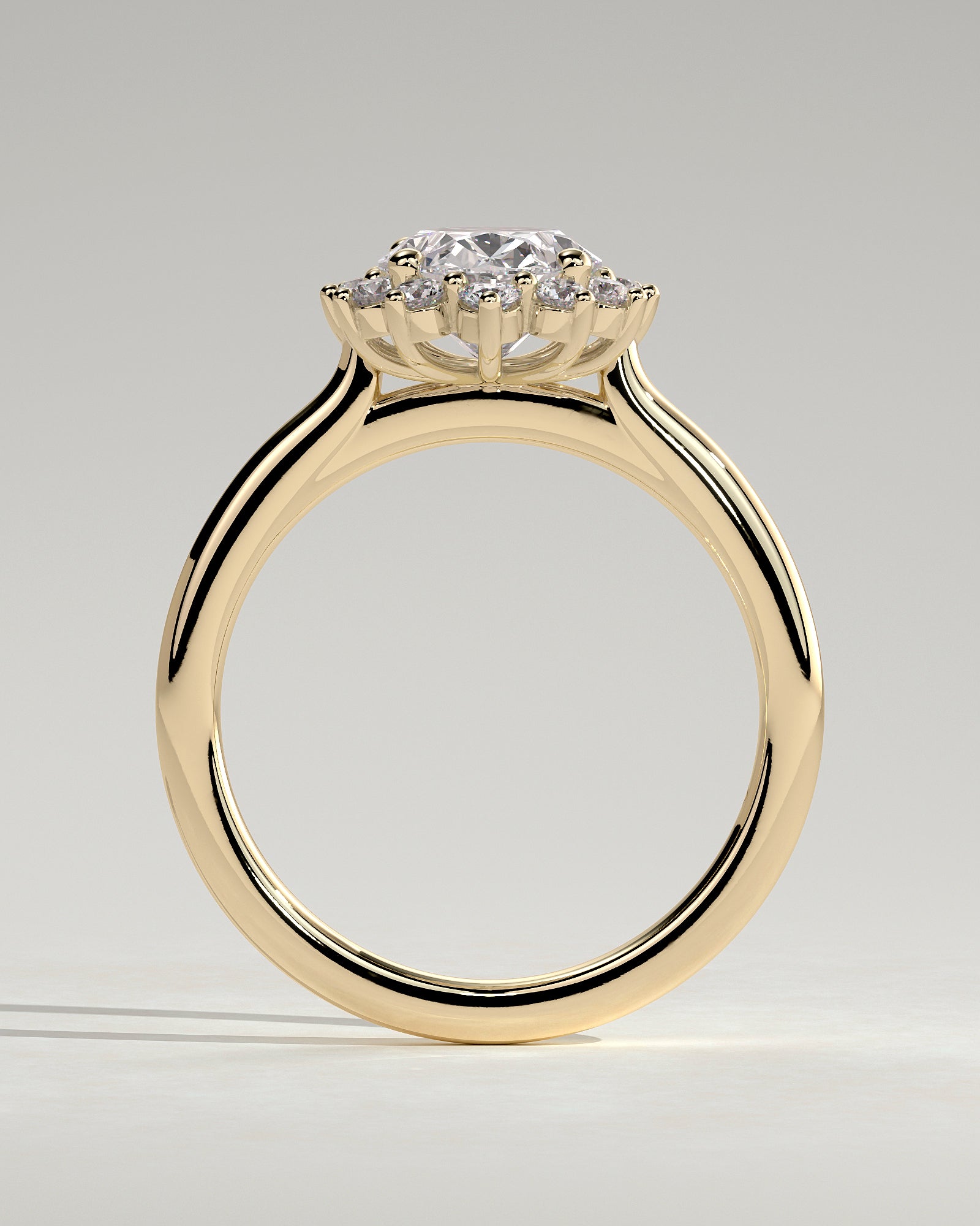 Round Halo, Pave & Split Shank Engagement Ring – 1.93 CT Lab Grown Diamond