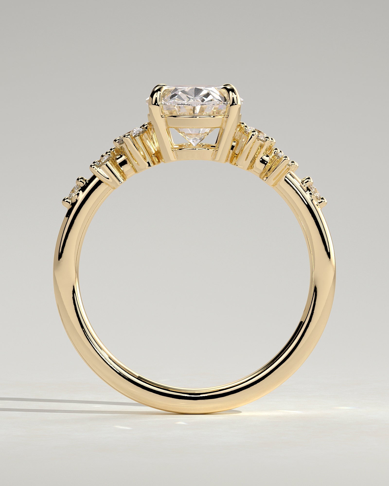 Round Halo, Pave & Split Shank Engagement Ring – 1.93 CT Lab Grown Diamond