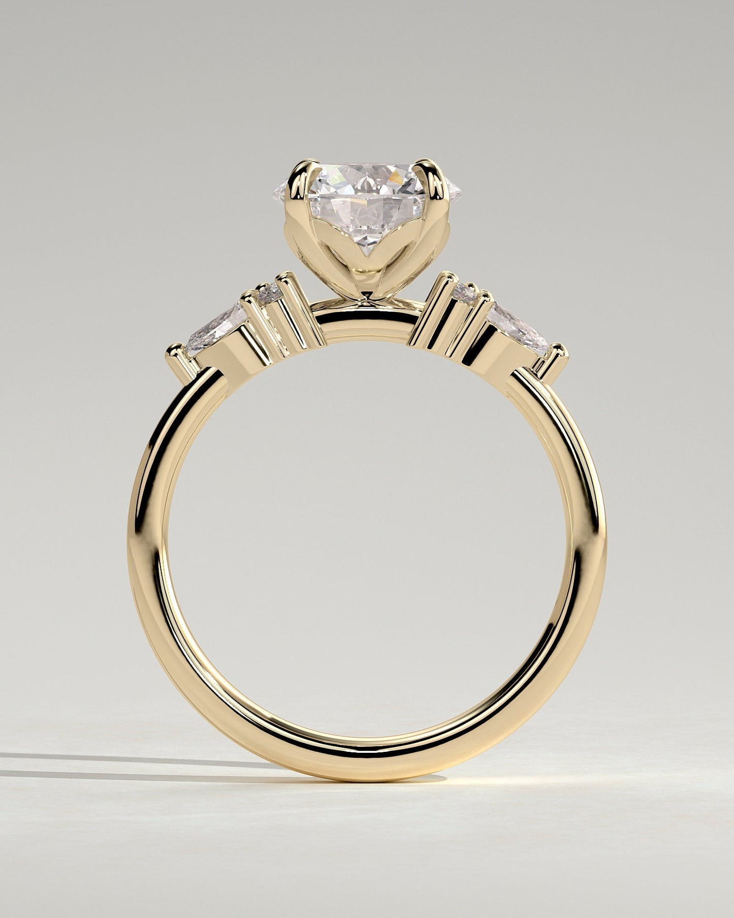 Round Halo, Pave & Split Shank Engagement Ring – 1.93 CT Lab Grown Diamond
