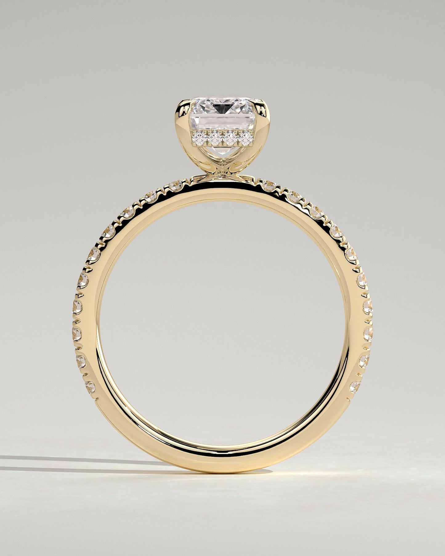 Round Halo, Pave & Split Shank Engagement Ring – 1.93 CT Lab Grown Diamond
